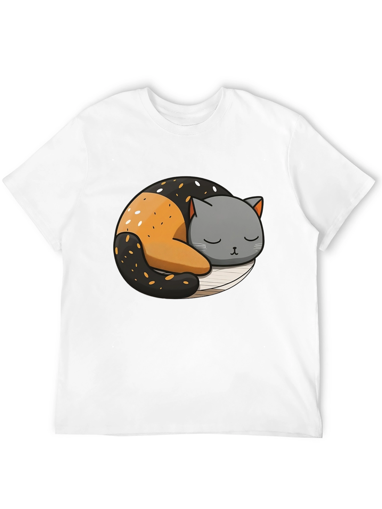 Cute Sleeping Cat Yin Yang Graphic Tee