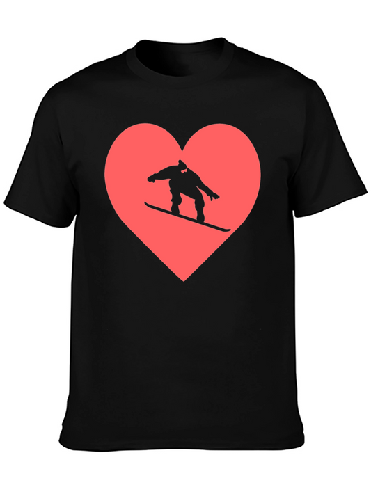 Snowboard Heart Graphic Tee - Black