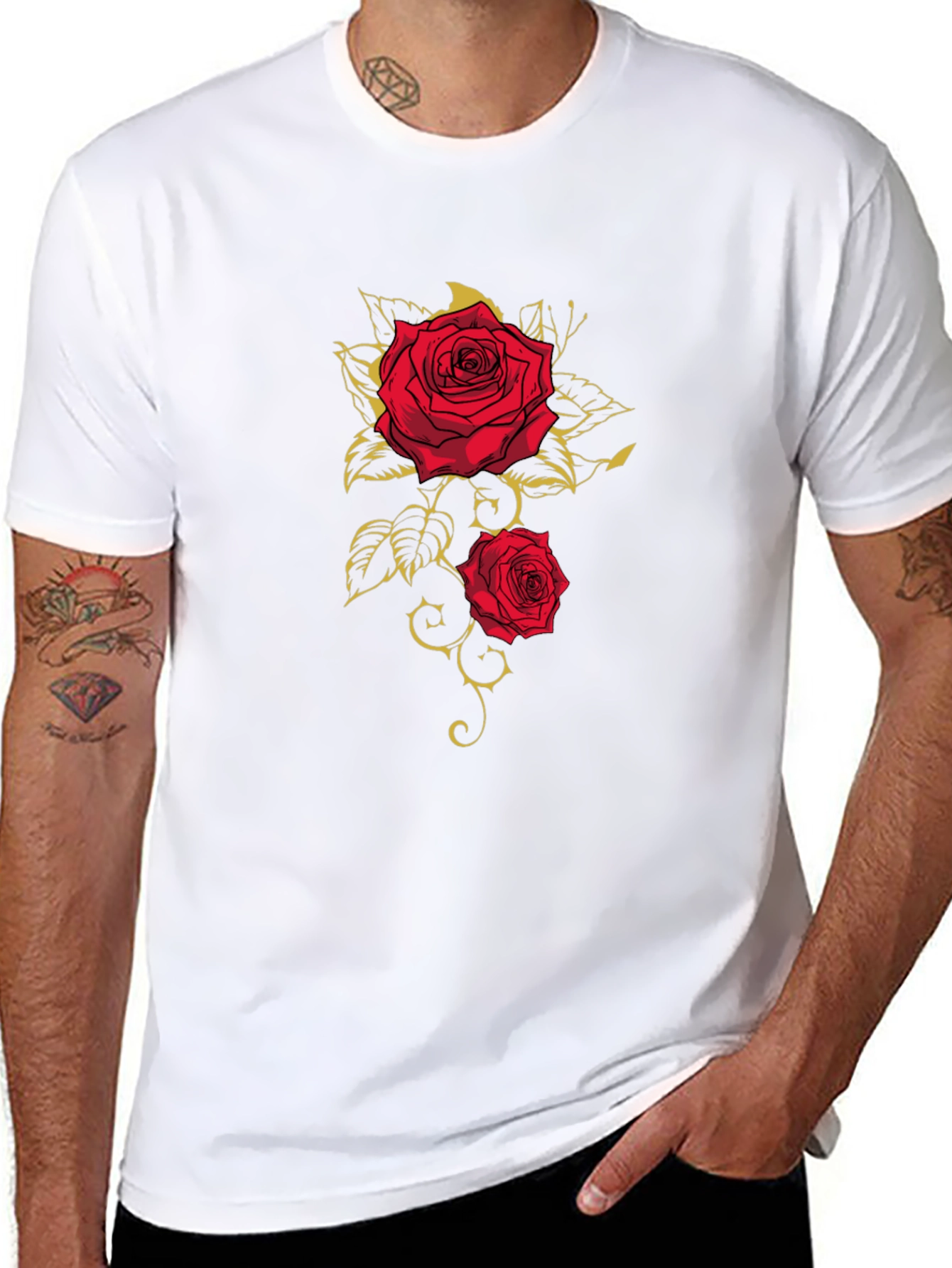 Rose Graphic T-Shirt - Classic Black Tee