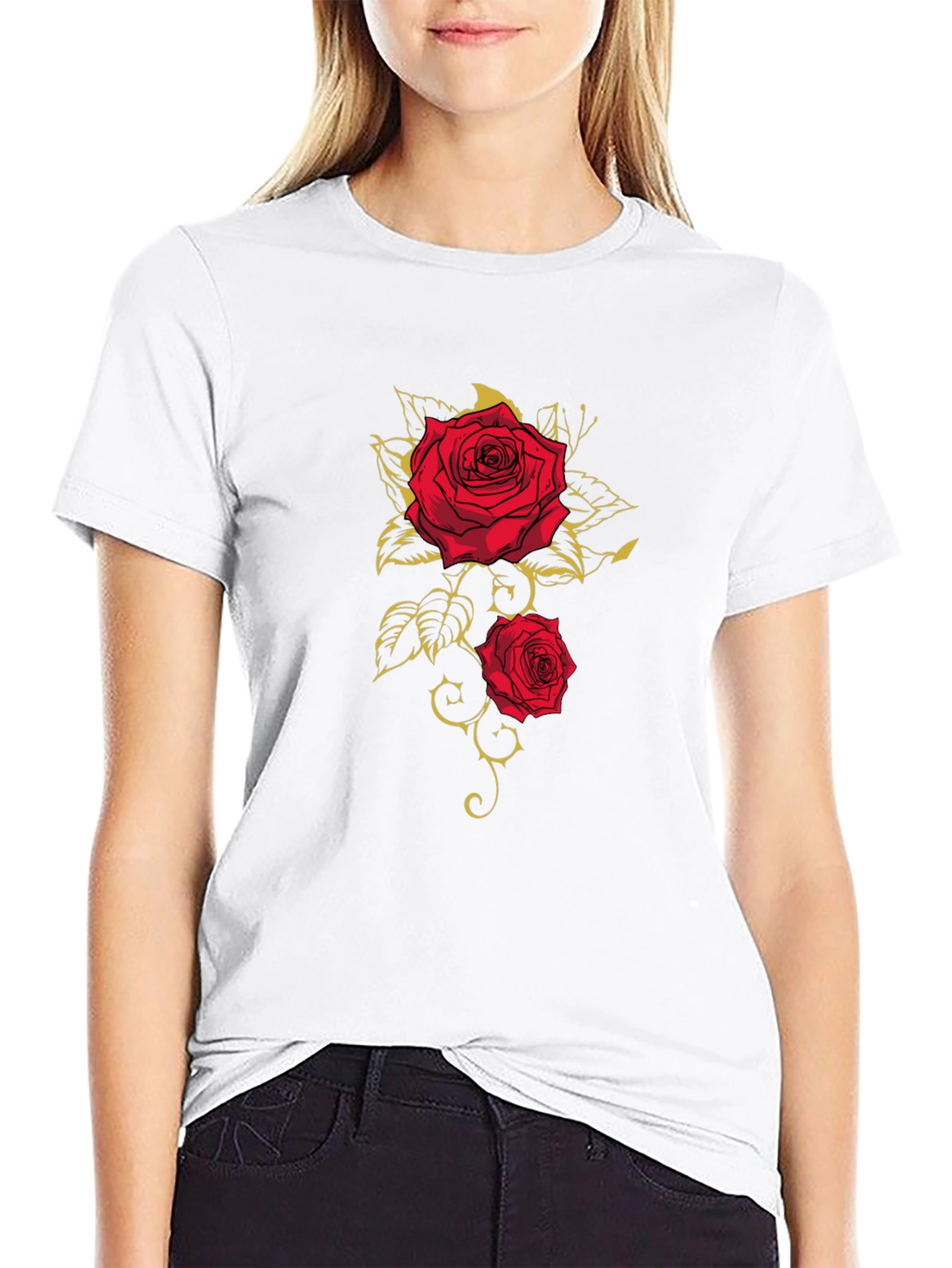 Rose Graphic T-Shirt - Classic Black Tee