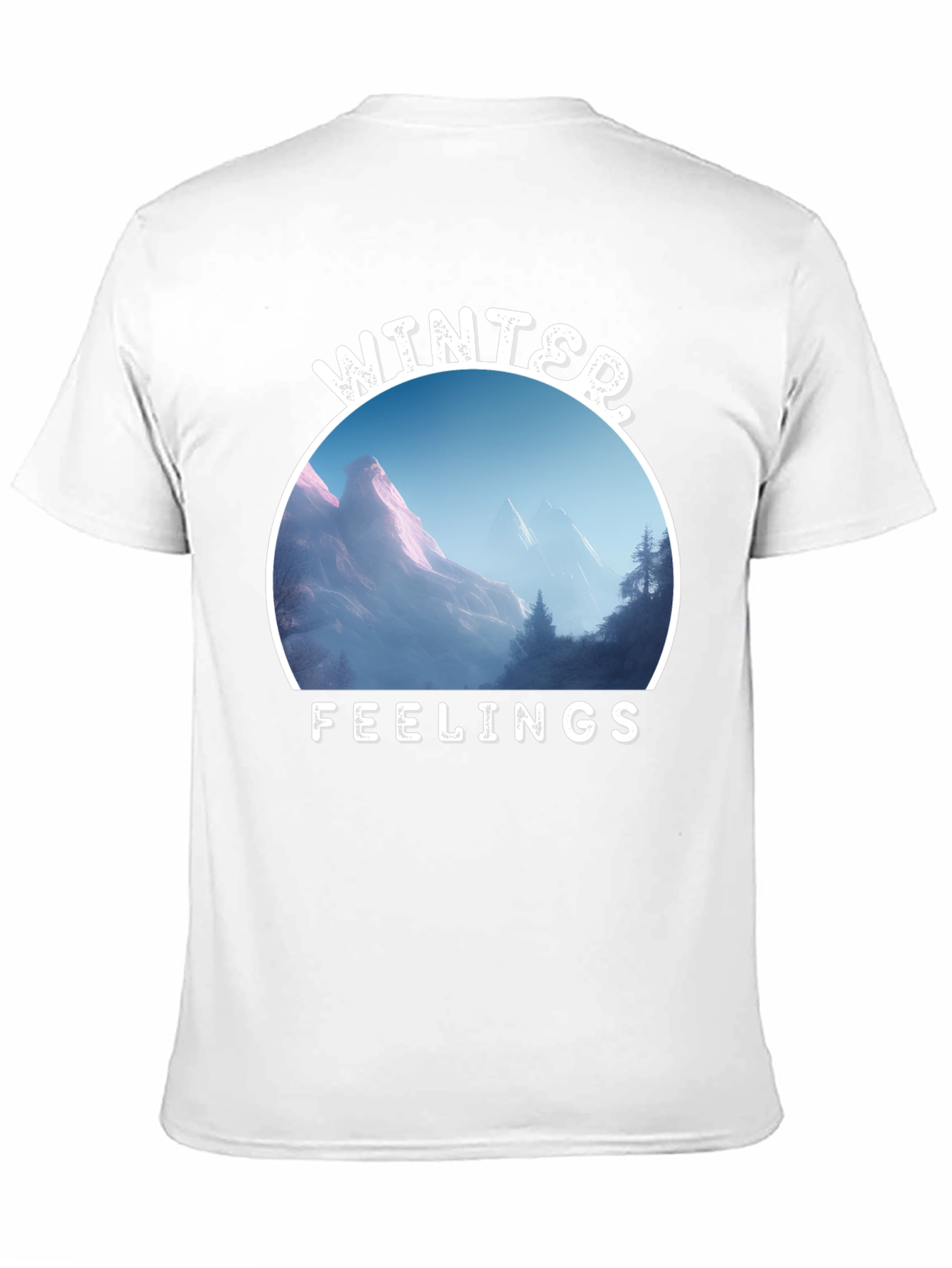 Winter Feelings Mountain Scene Black Tee