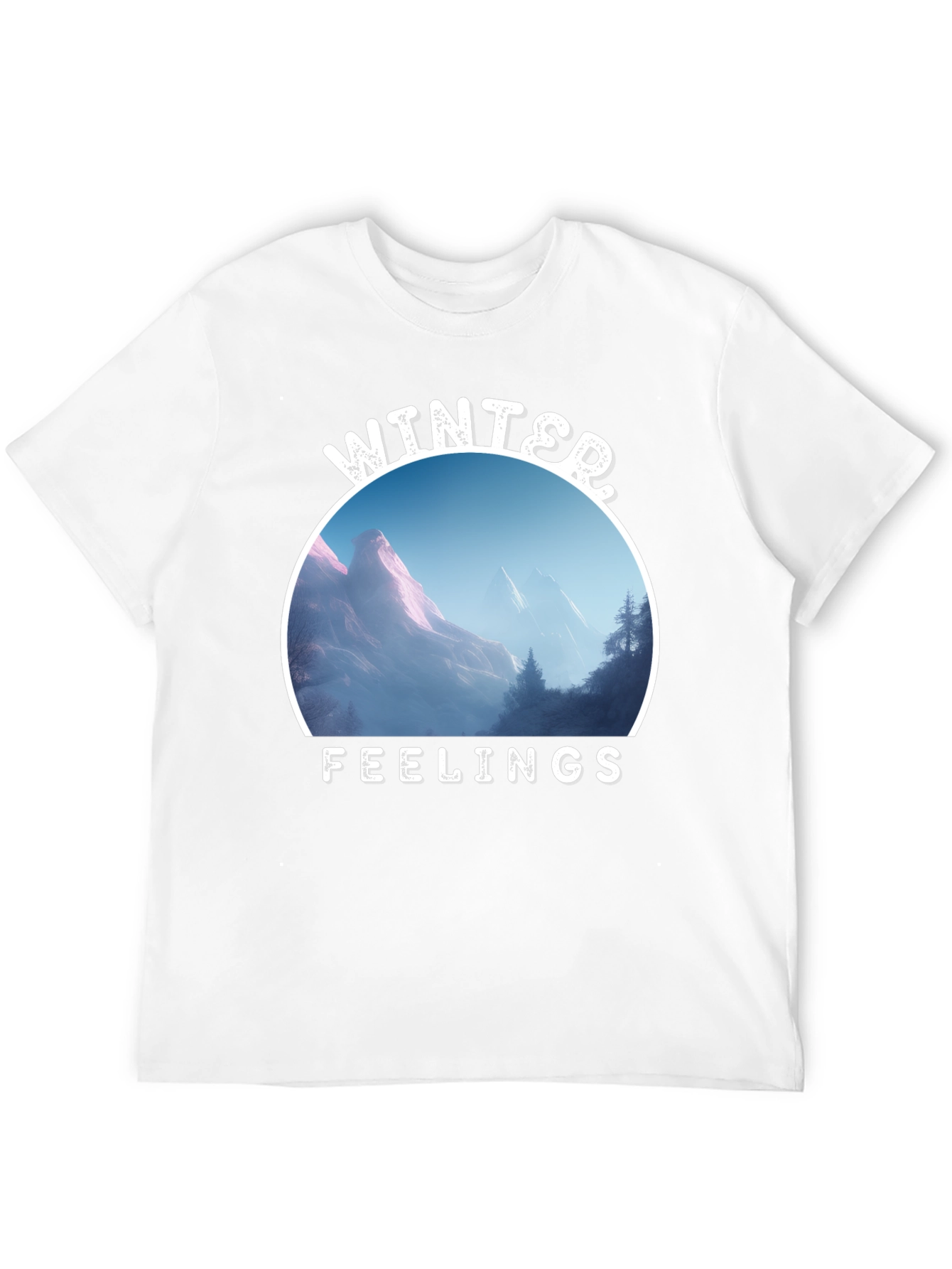 Winter Feelings Mountain Scene Black Tee