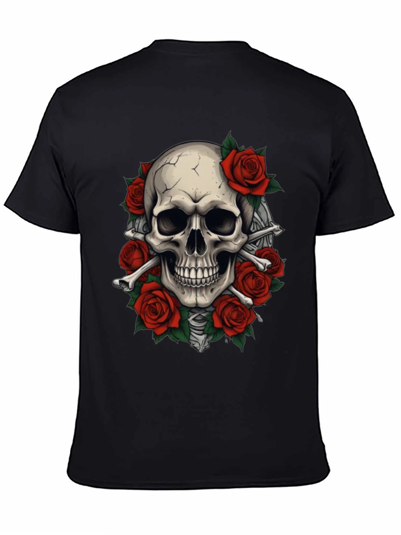 Skull & Roses Graphic T-Shirt - Goth Style