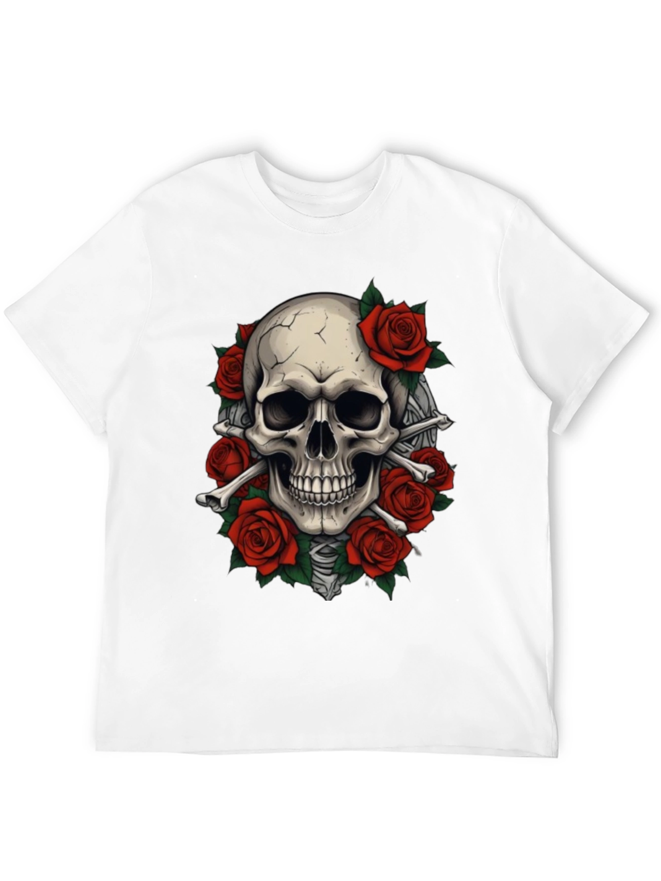 Skull & Roses Graphic T-Shirt - Goth Style