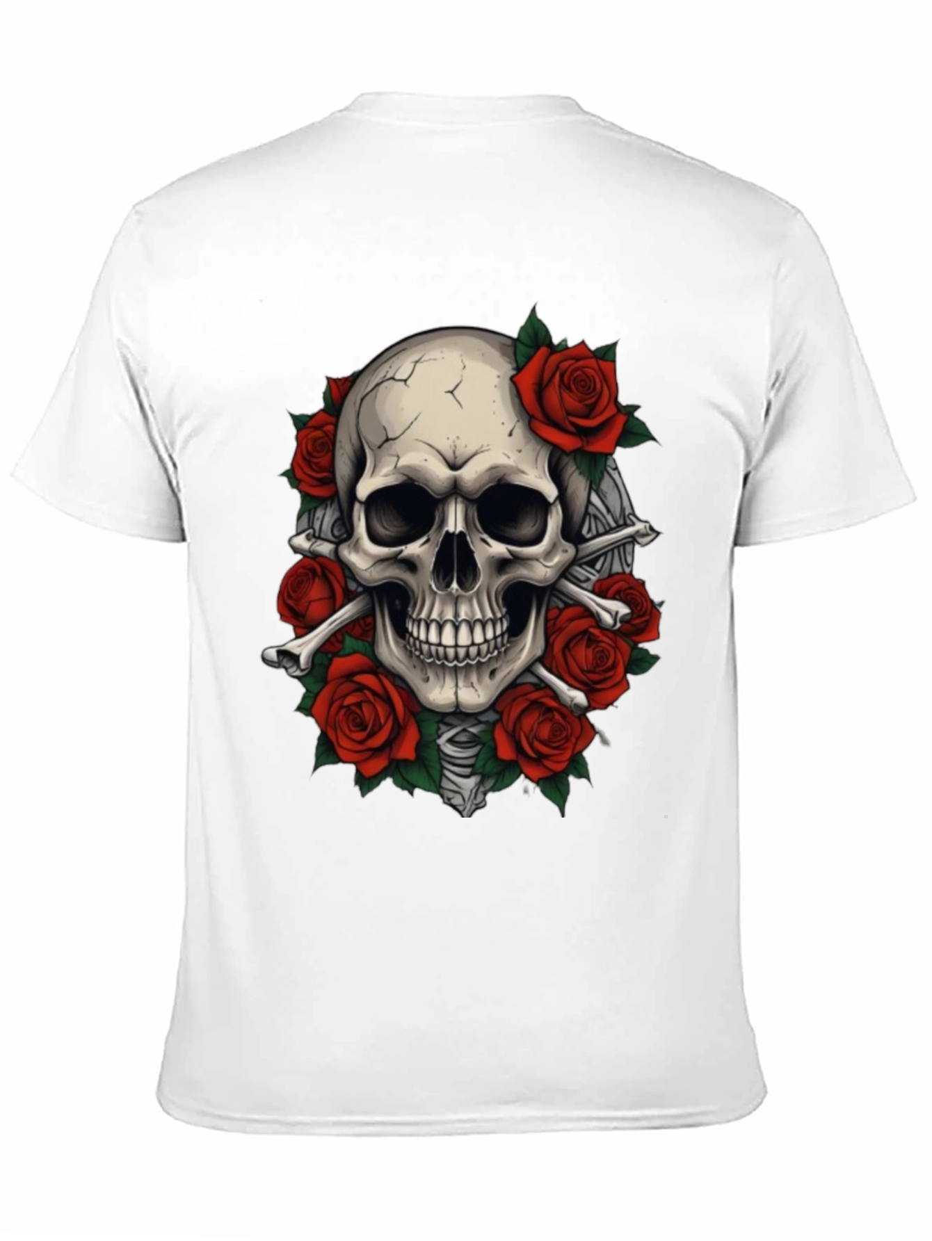Skull & Roses Graphic T-Shirt - Goth Style