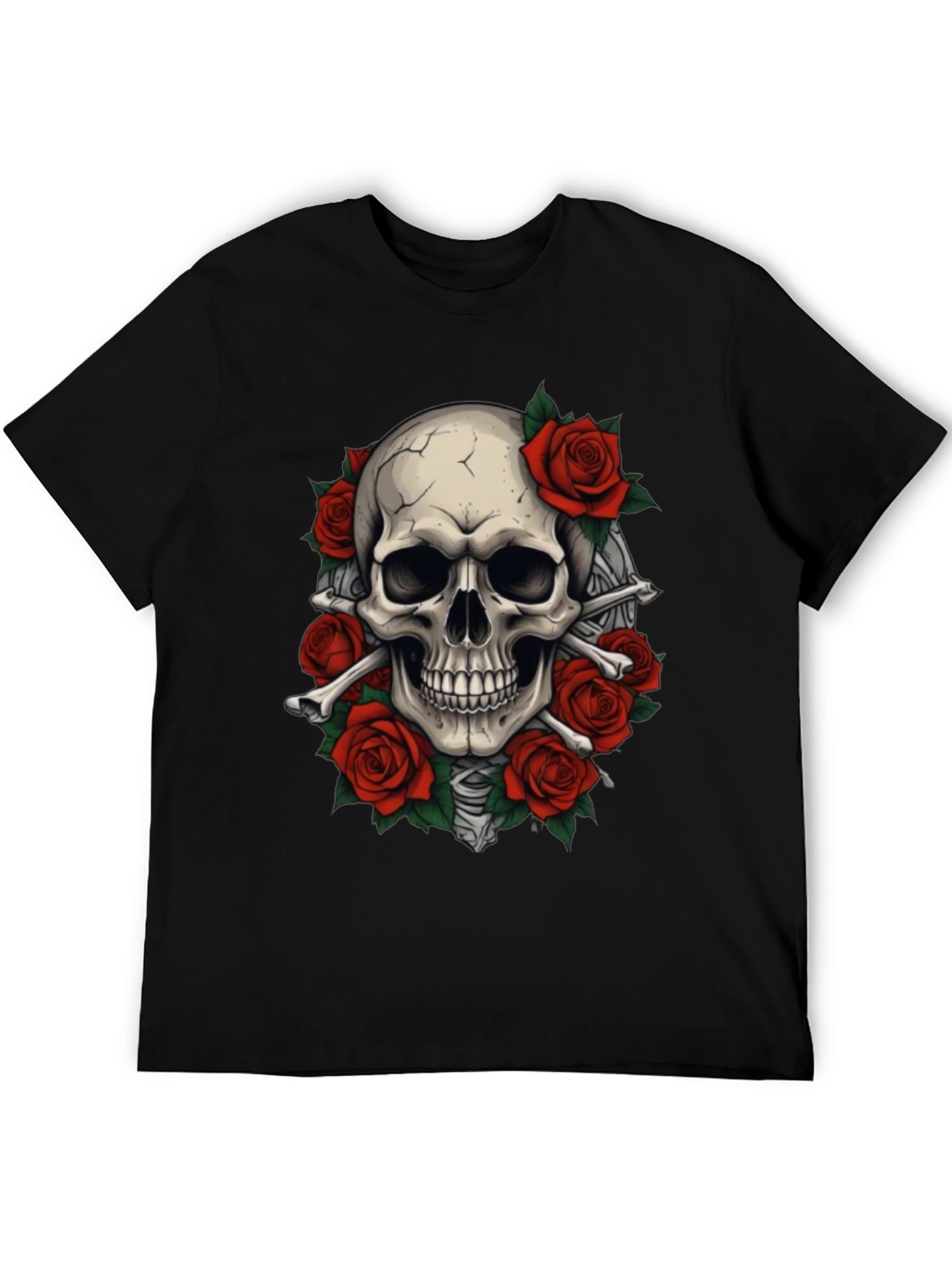 Skull & Roses Graphic T-Shirt - Goth Style