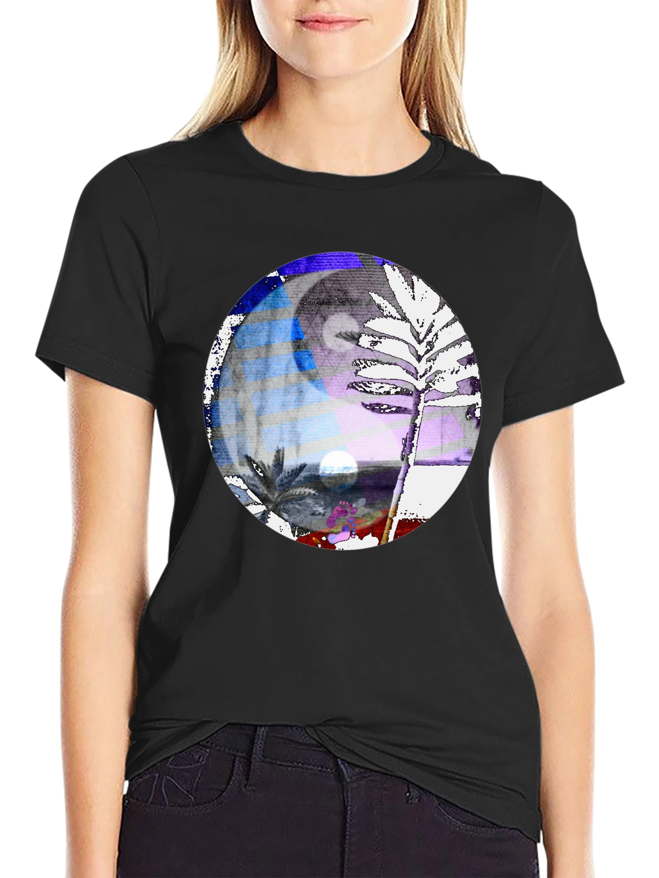 Yin Yang Palm Tree Graphic Tee