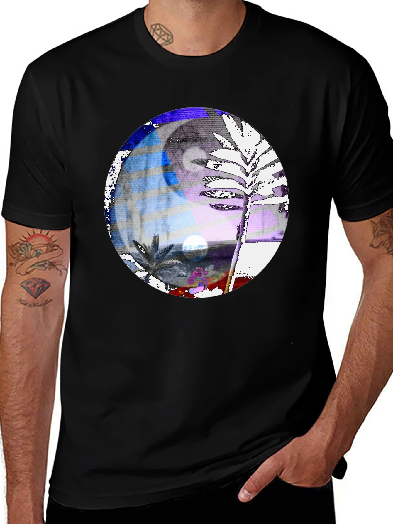 Yin Yang Palm Tree Graphic Tee