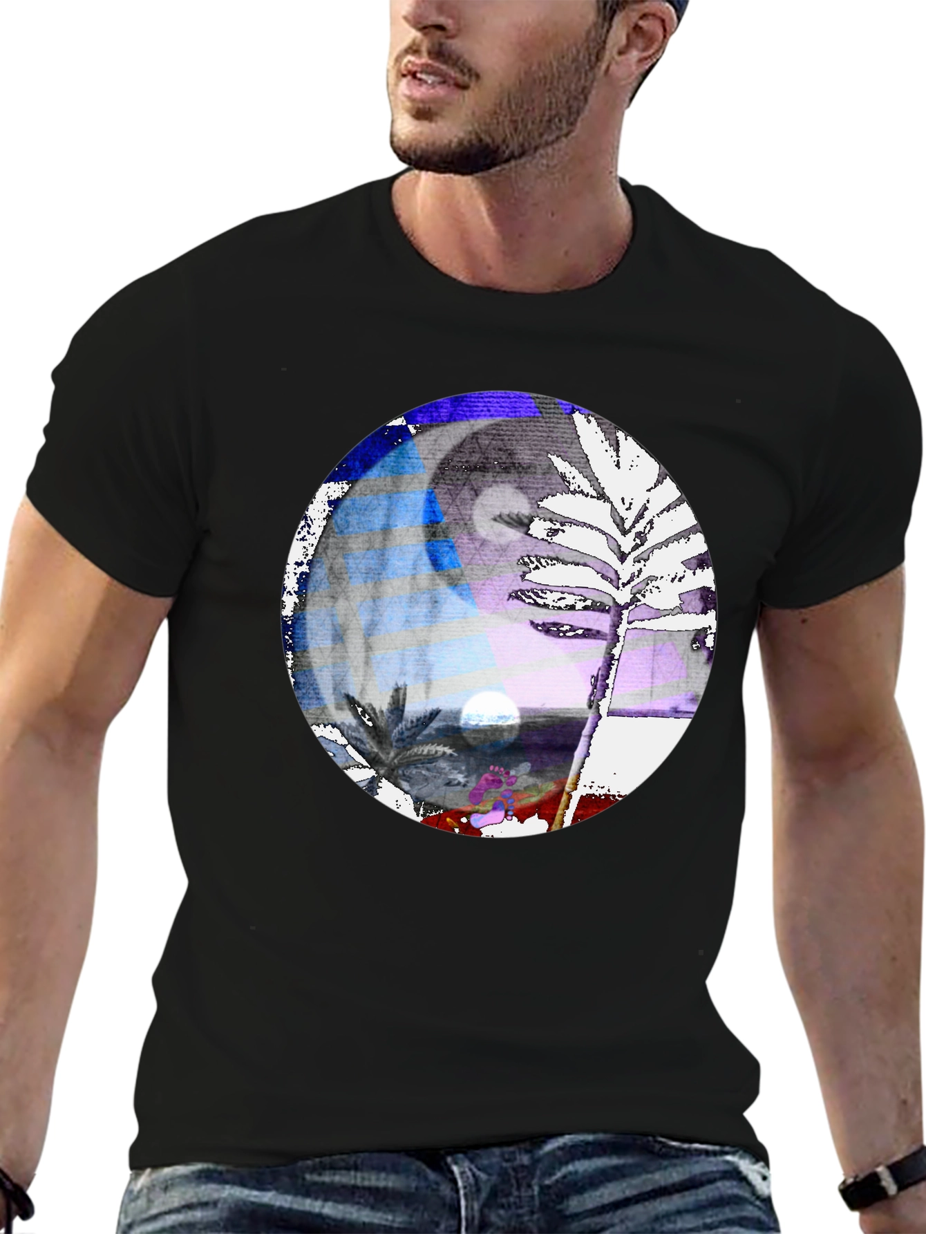 Yin Yang Palm Tree Graphic Tee