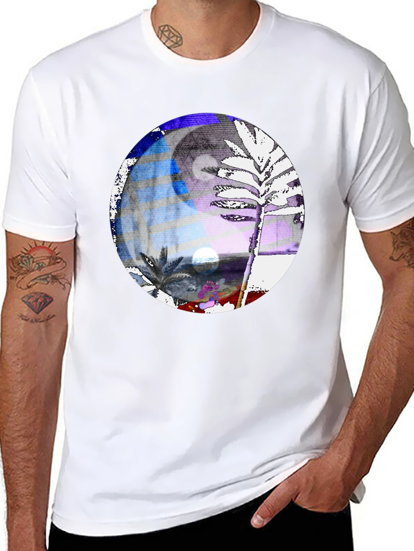 Yin Yang Palm Tree Graphic Tee