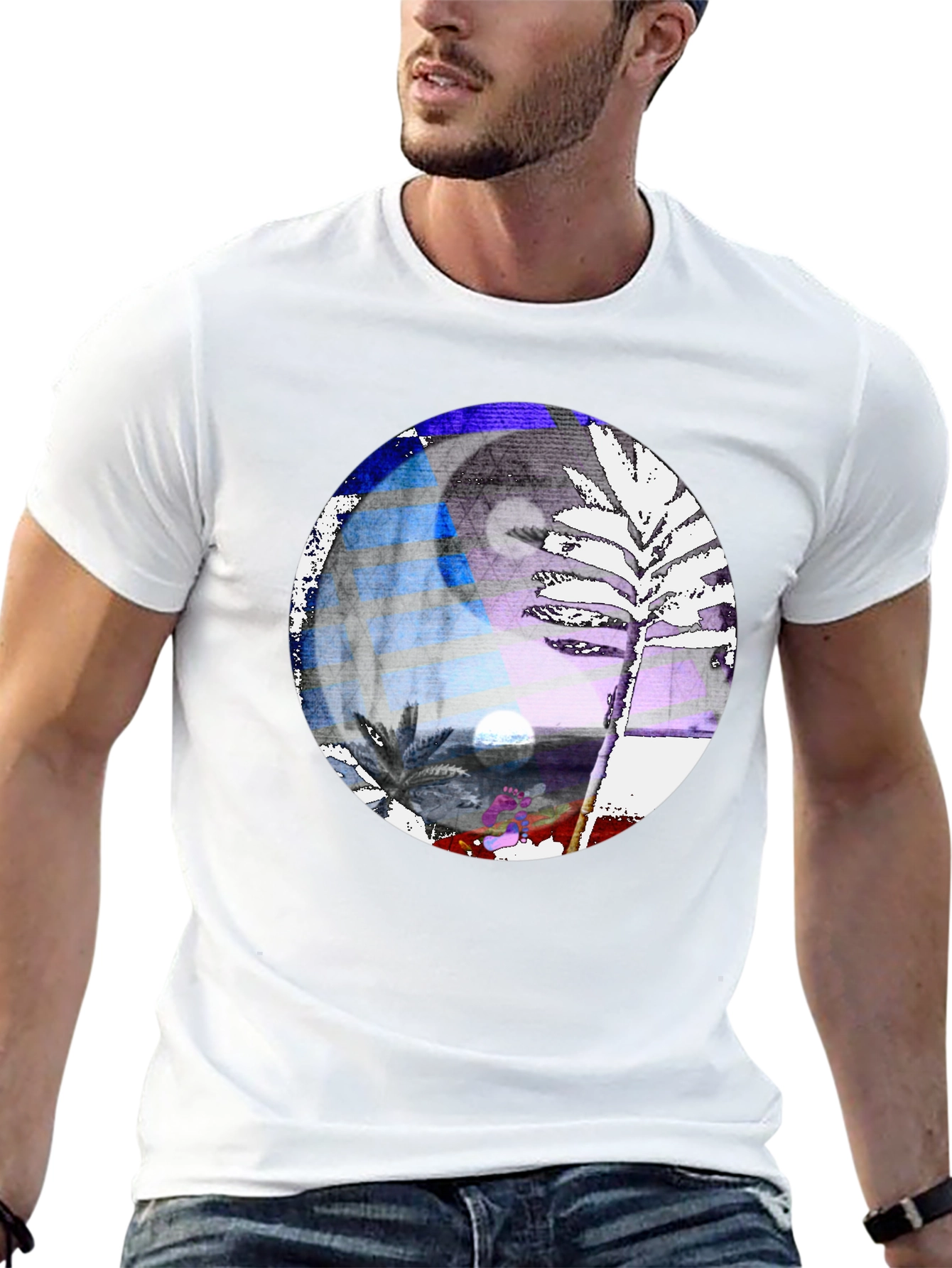 Yin Yang Palm Tree Graphic Tee