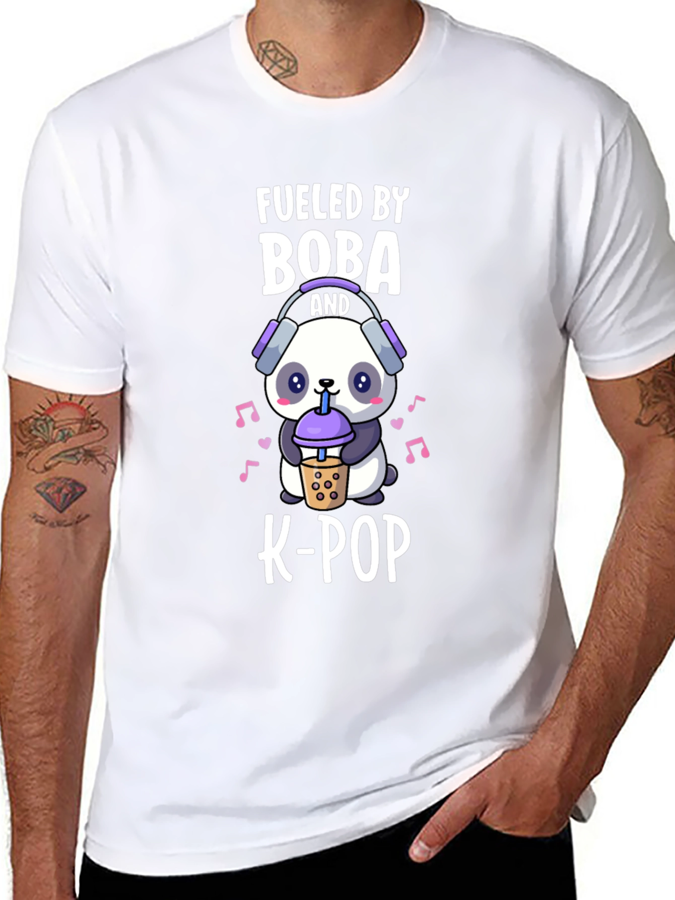 Fueled by Boba and K-Pop Panda Graphic Tee