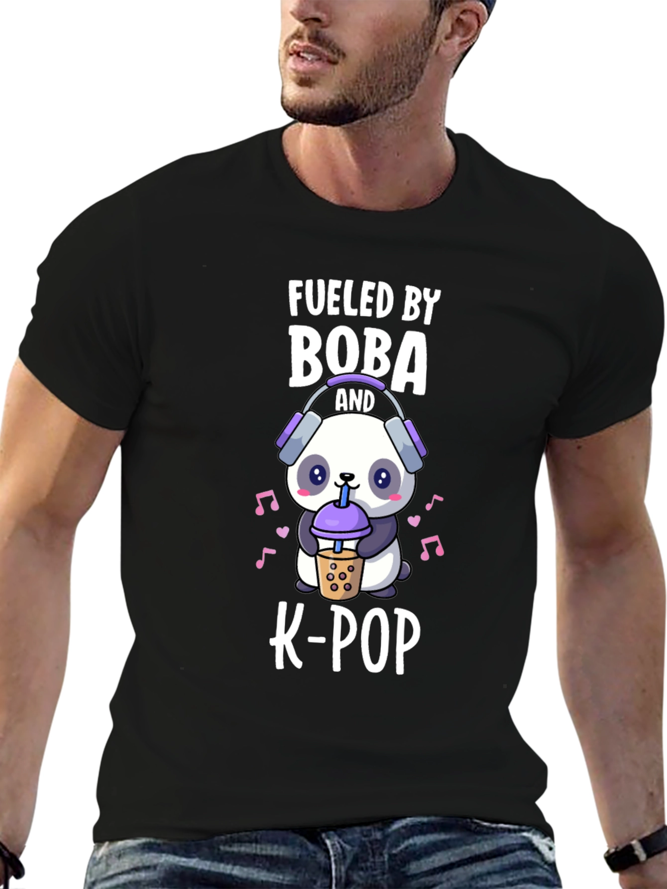 Fueled by Boba and K-Pop Panda Graphic Tee