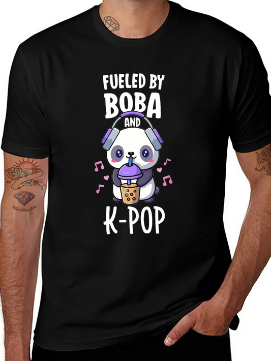 Fueled by Boba and K-Pop Panda Graphic Tee