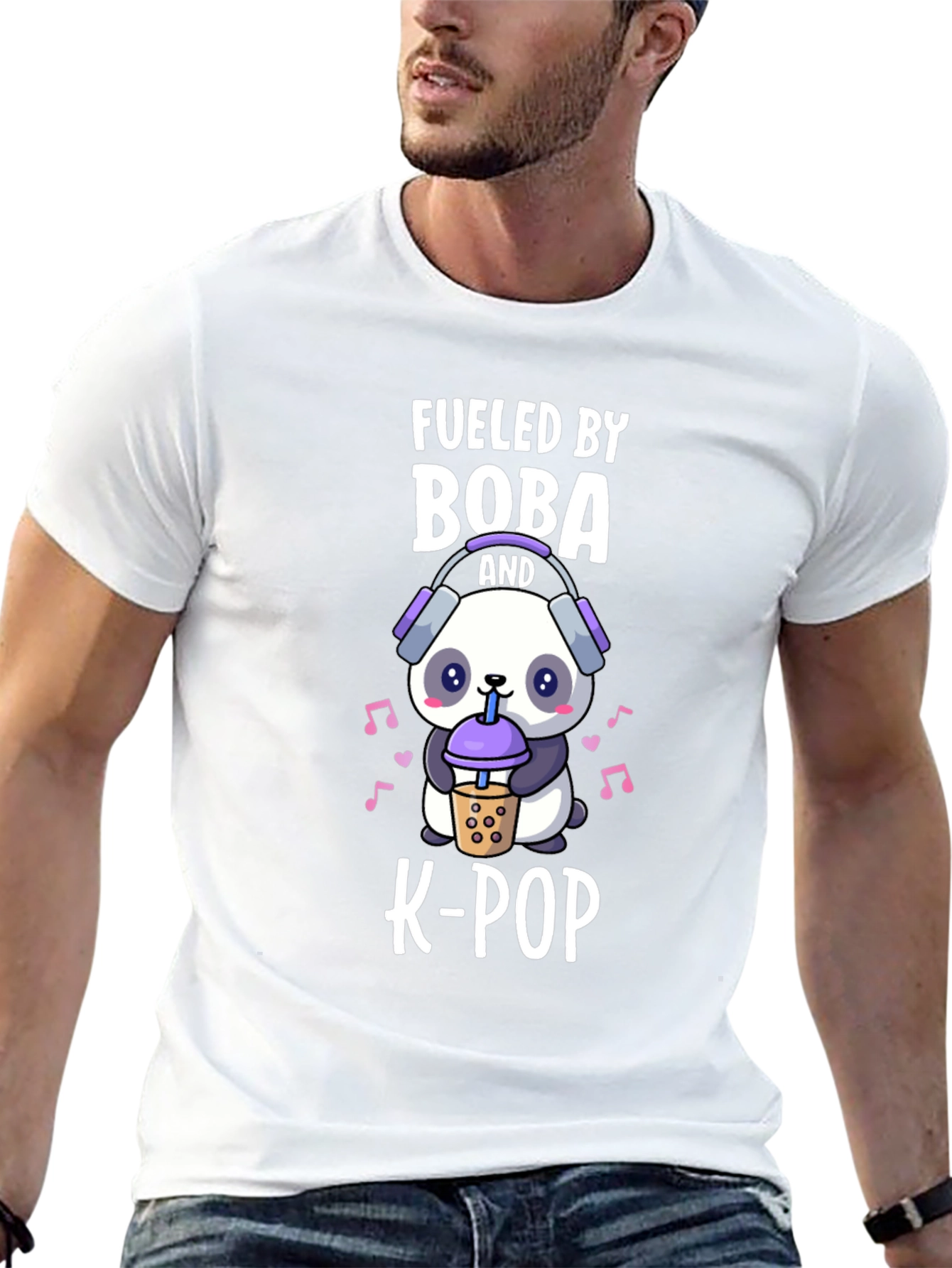 Fueled by Boba and K-Pop Panda Graphic Tee