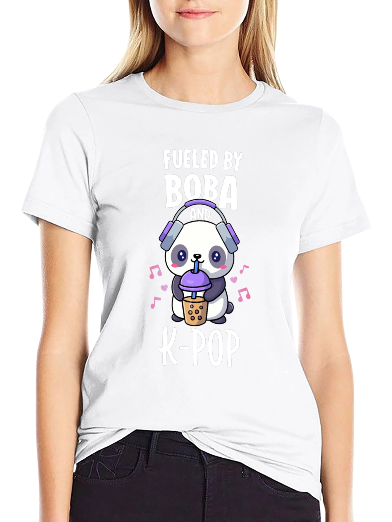 Fueled by Boba and K-Pop Panda Graphic Tee