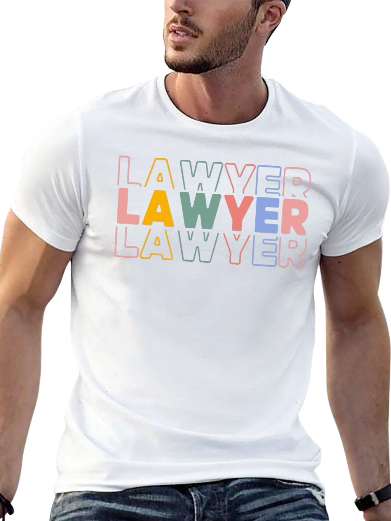 Lawyer Retro Graphic Tee - Black Cotton T-Shirt