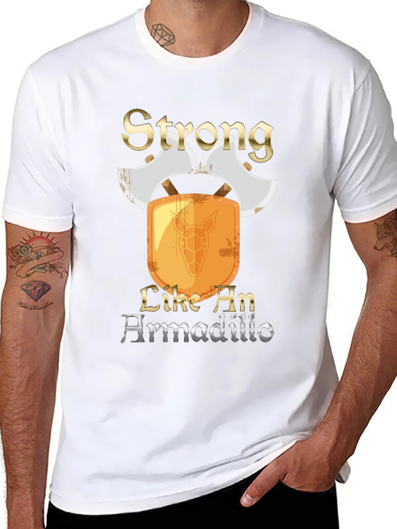 Strong Like An Armadillo Mens T-Shirt