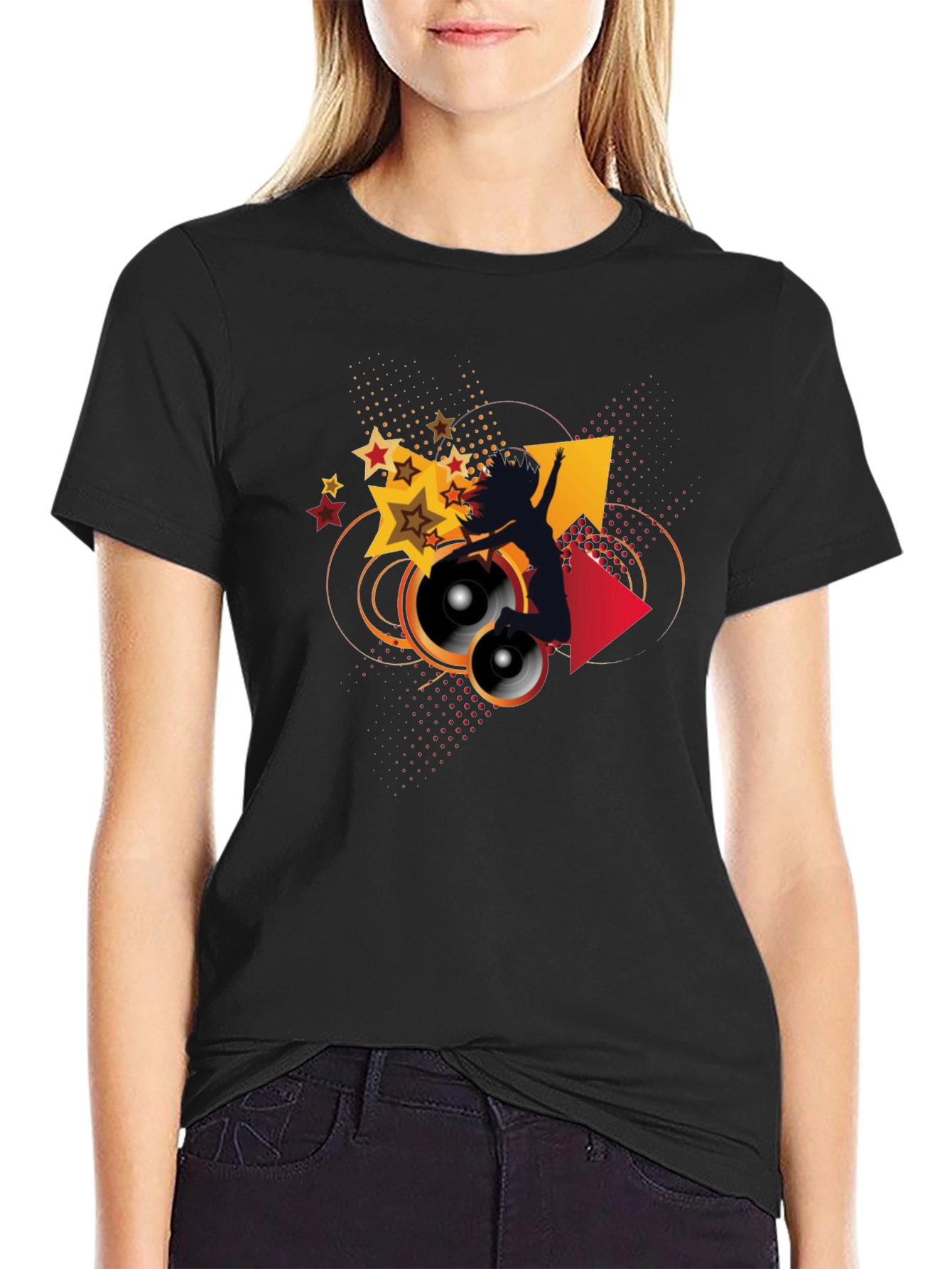 Groovy Dance Graphic Tee - Black