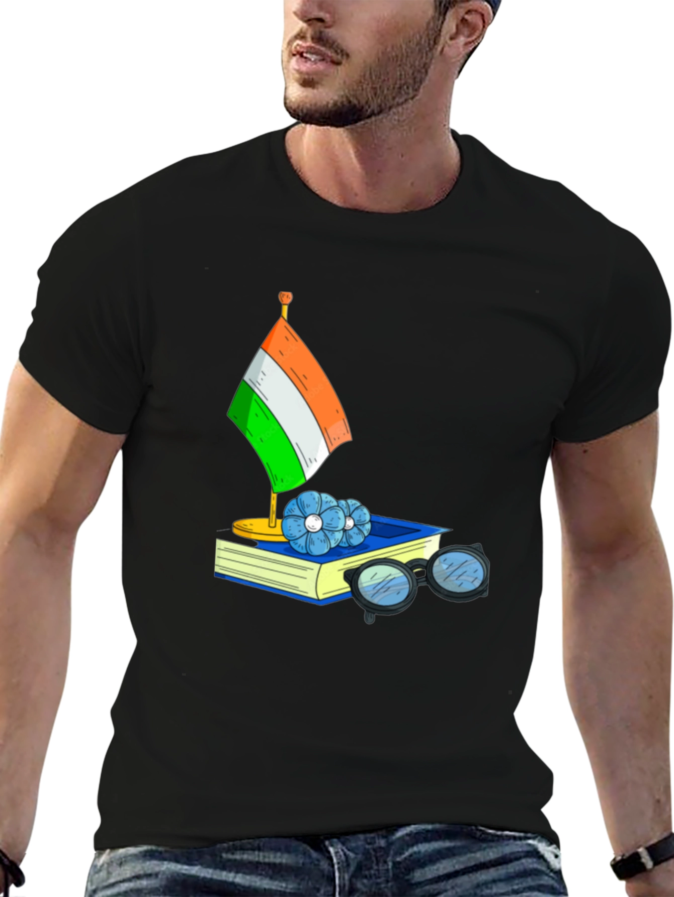 Indian Flag Graphic Tee - Book Lover Style