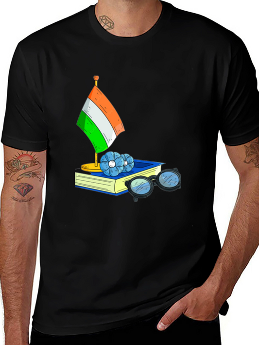 Indian Flag Graphic Tee - Book Lover Style