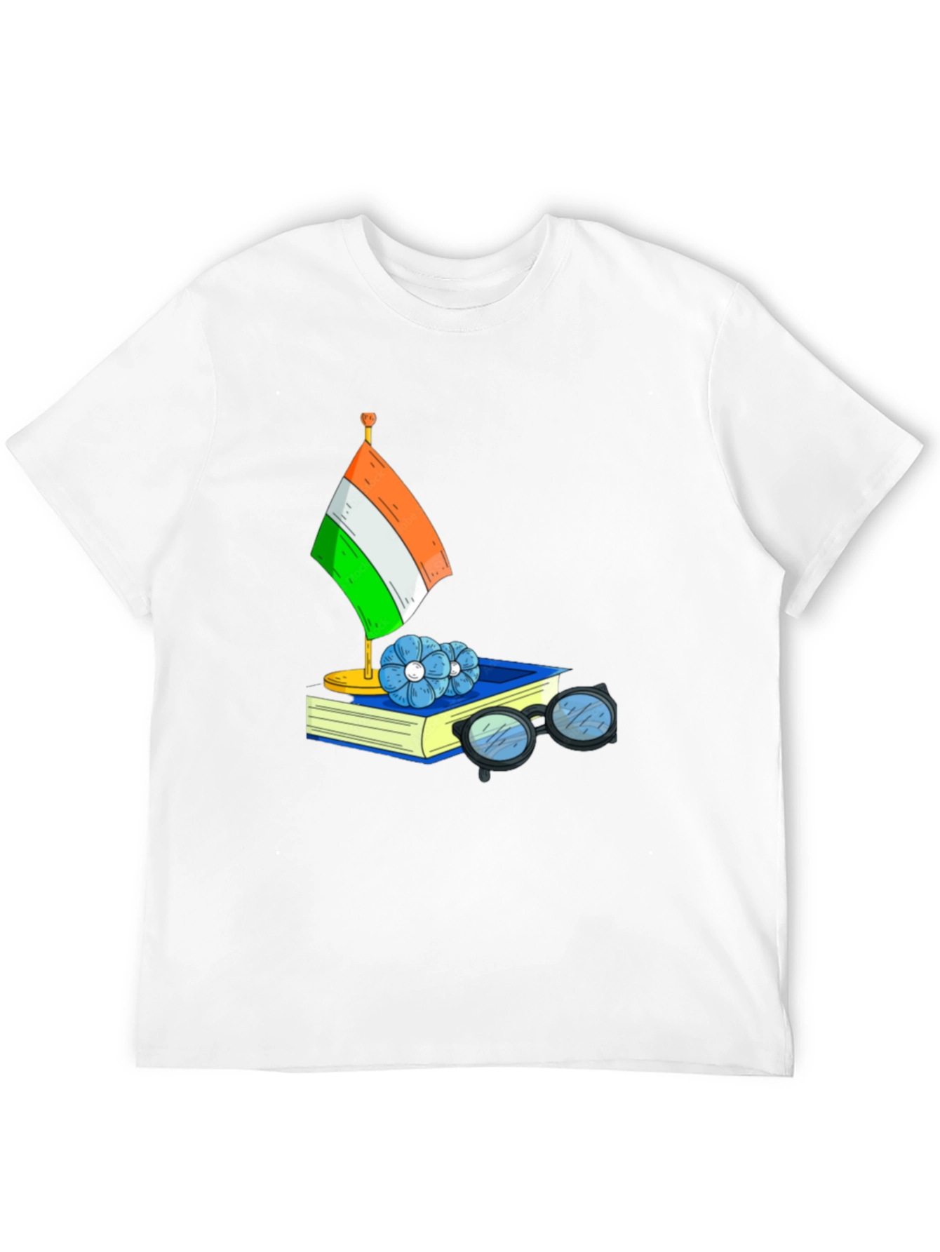 Indian Flag Graphic Tee - Book Lover Style