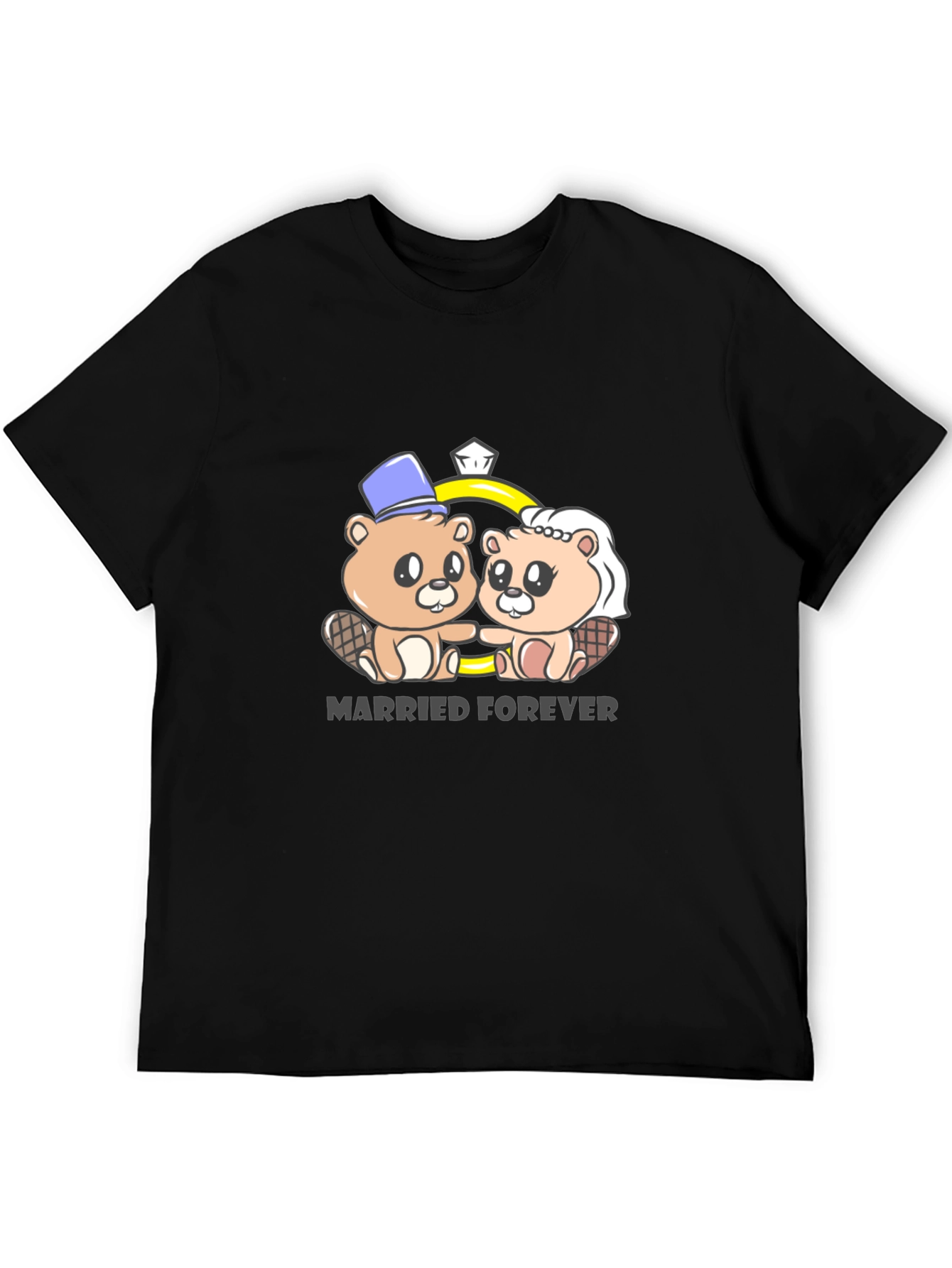 Married Forever Beaver Couple Graphic Tee