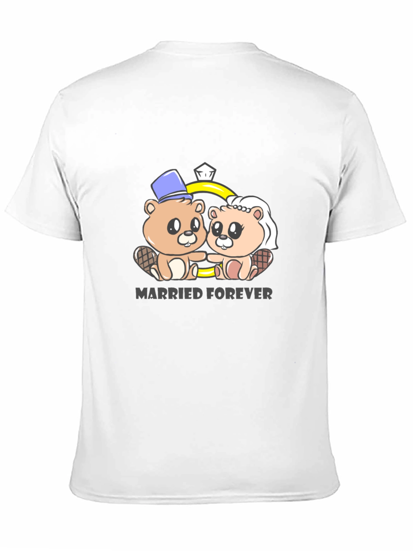 Married Forever Beaver Couple Graphic Tee