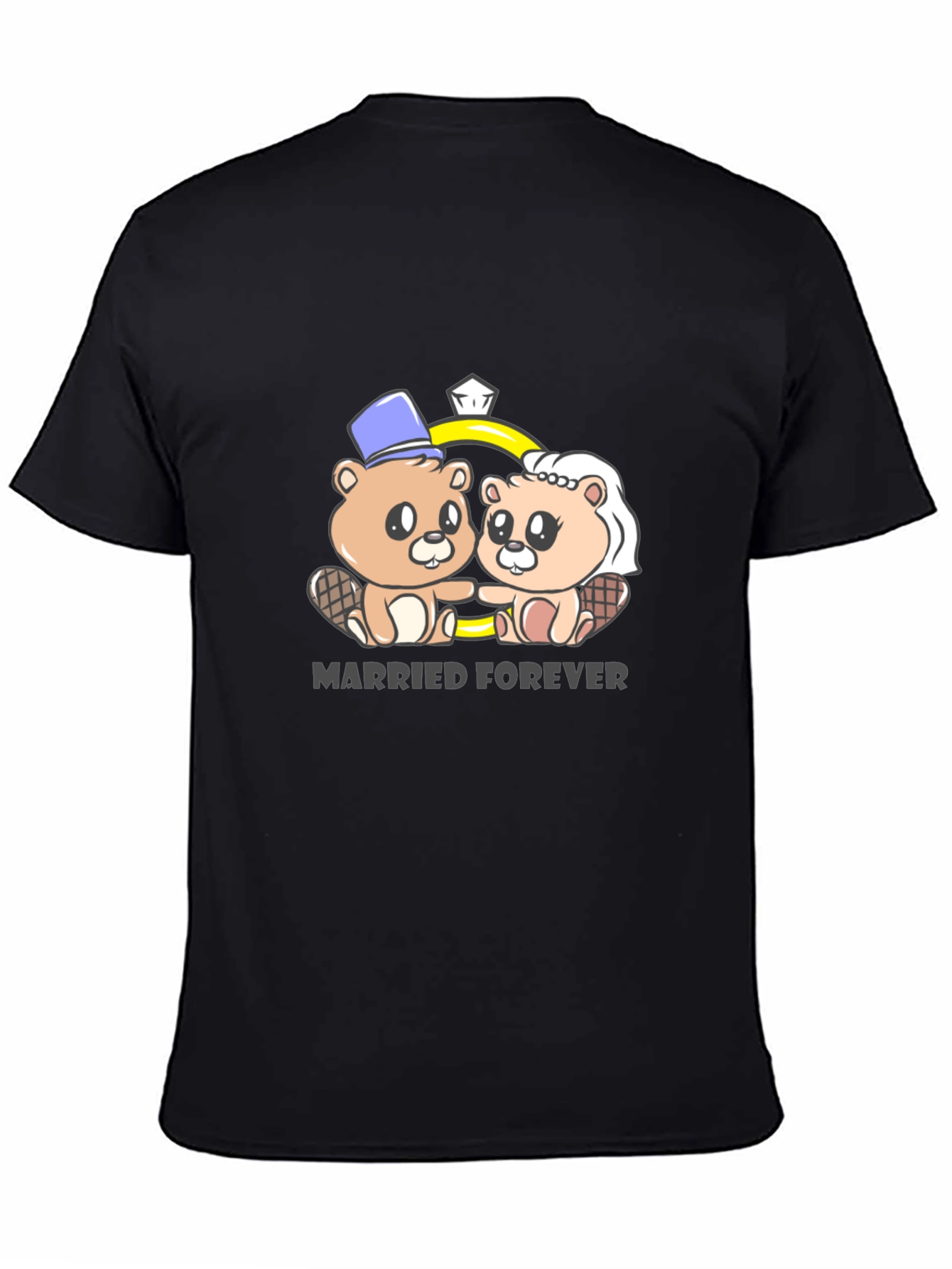 Married Forever Beaver Couple Graphic Tee