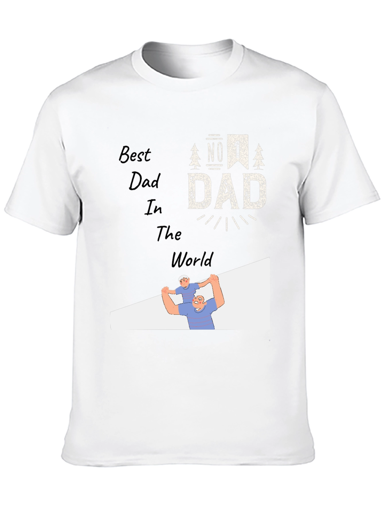 Best Dad Ever Black Graphic T-Shirt