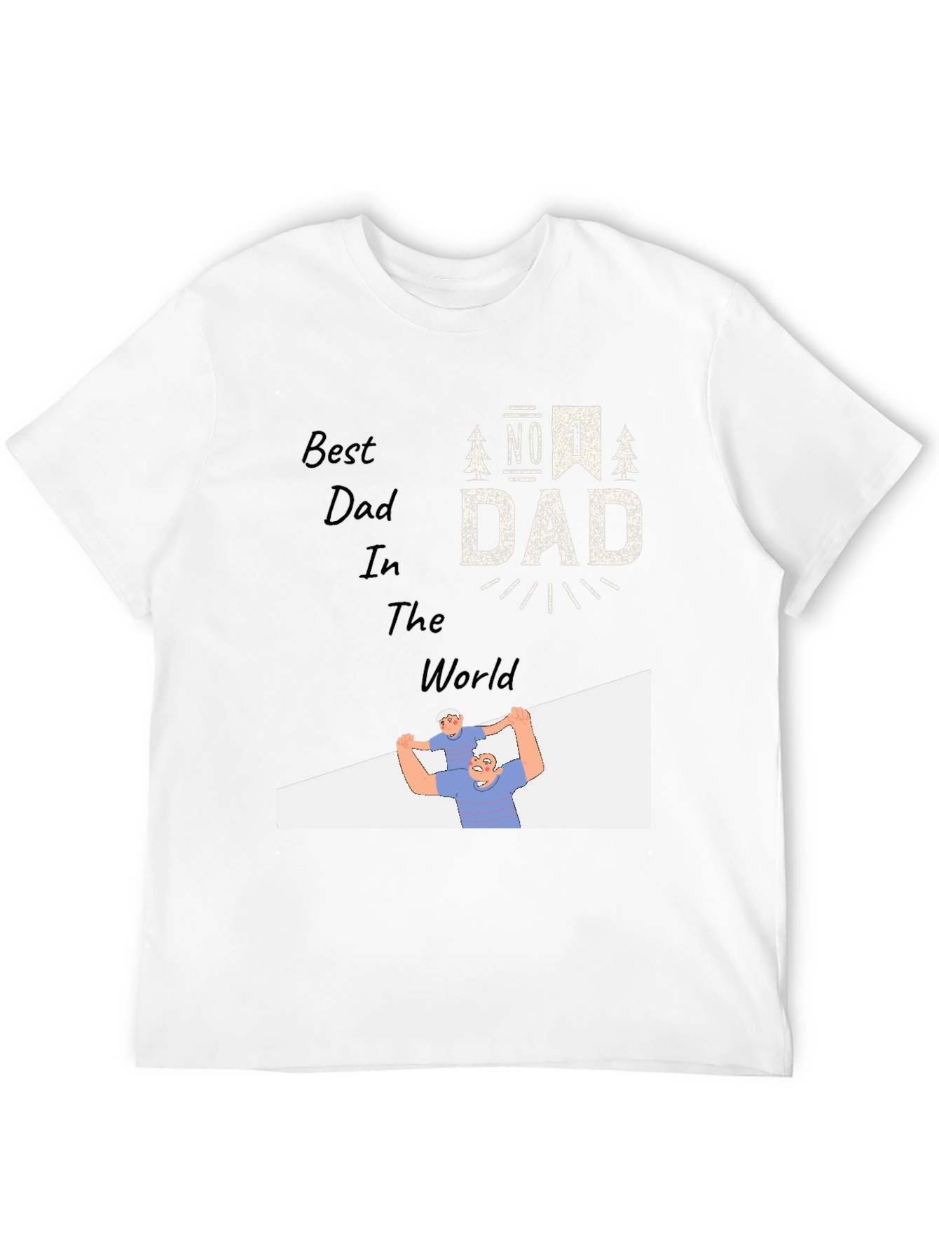 Best Dad Ever Black Graphic T-Shirt