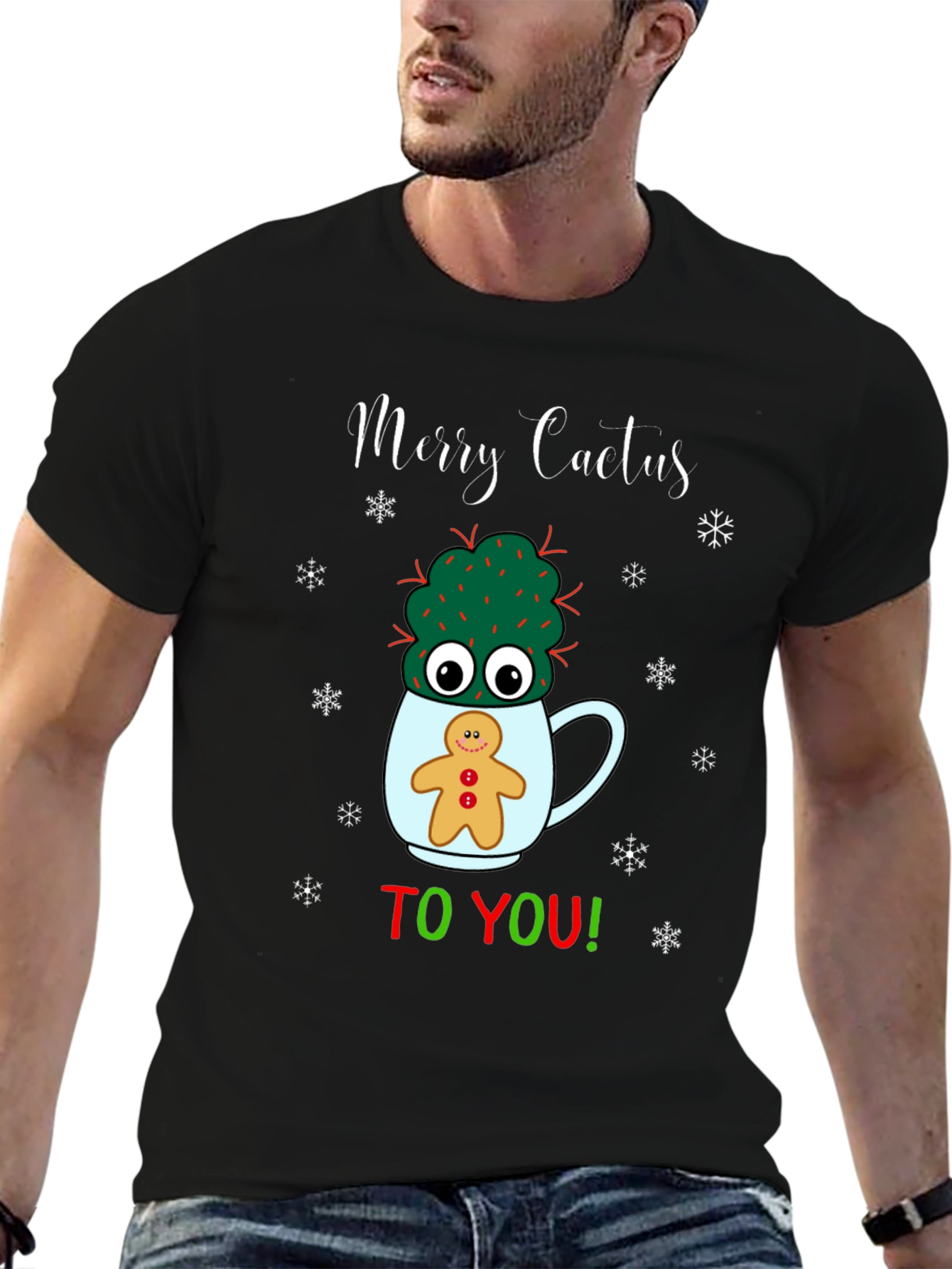Merry Cactus To You! Funny Christmas Graphic T-Shirt