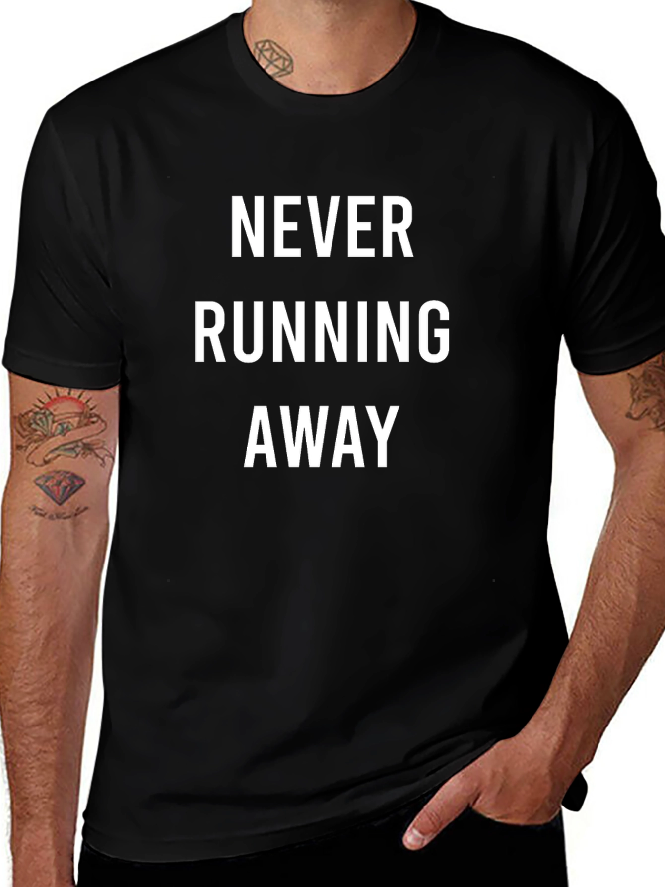 Never Running Away T-Shirt - Bold Statement Tee