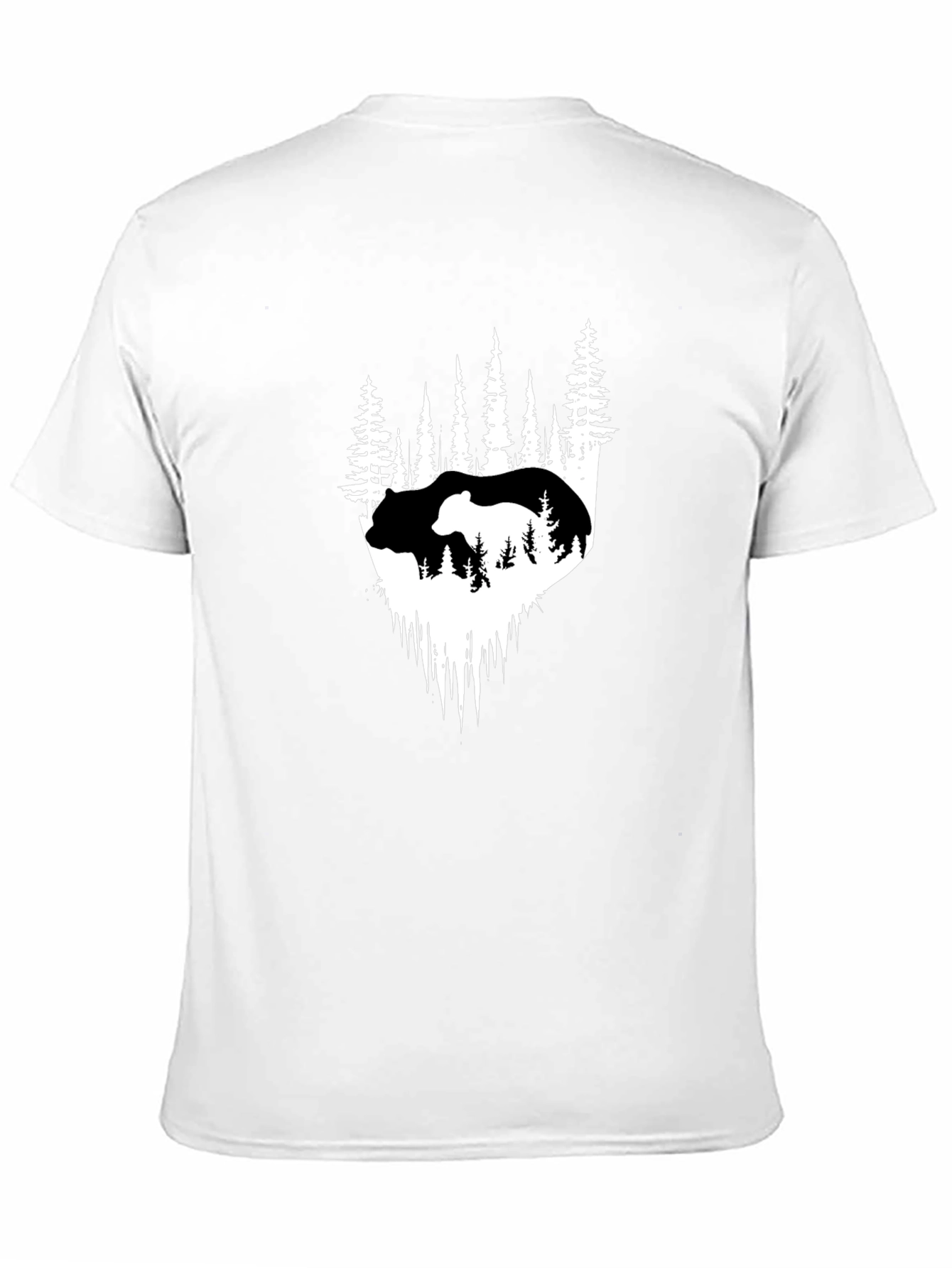 Nature Bear Graphic Tee - Black Casual T-Shirt