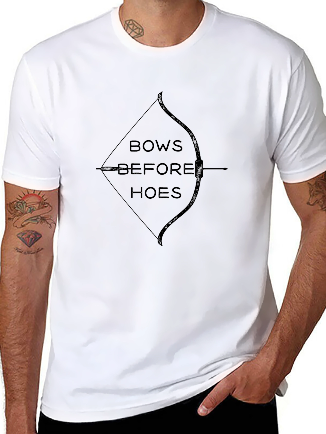 Bows Before Hoes Black Graphic Tee