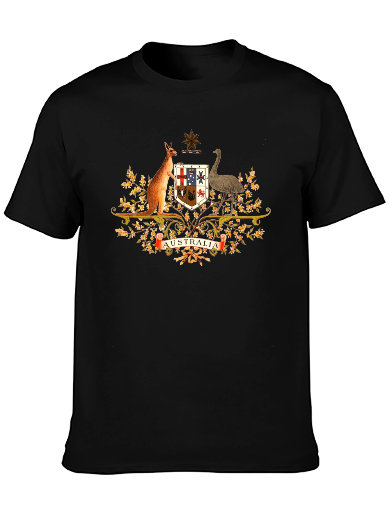 Australia Coat of Arms Black T-Shirt