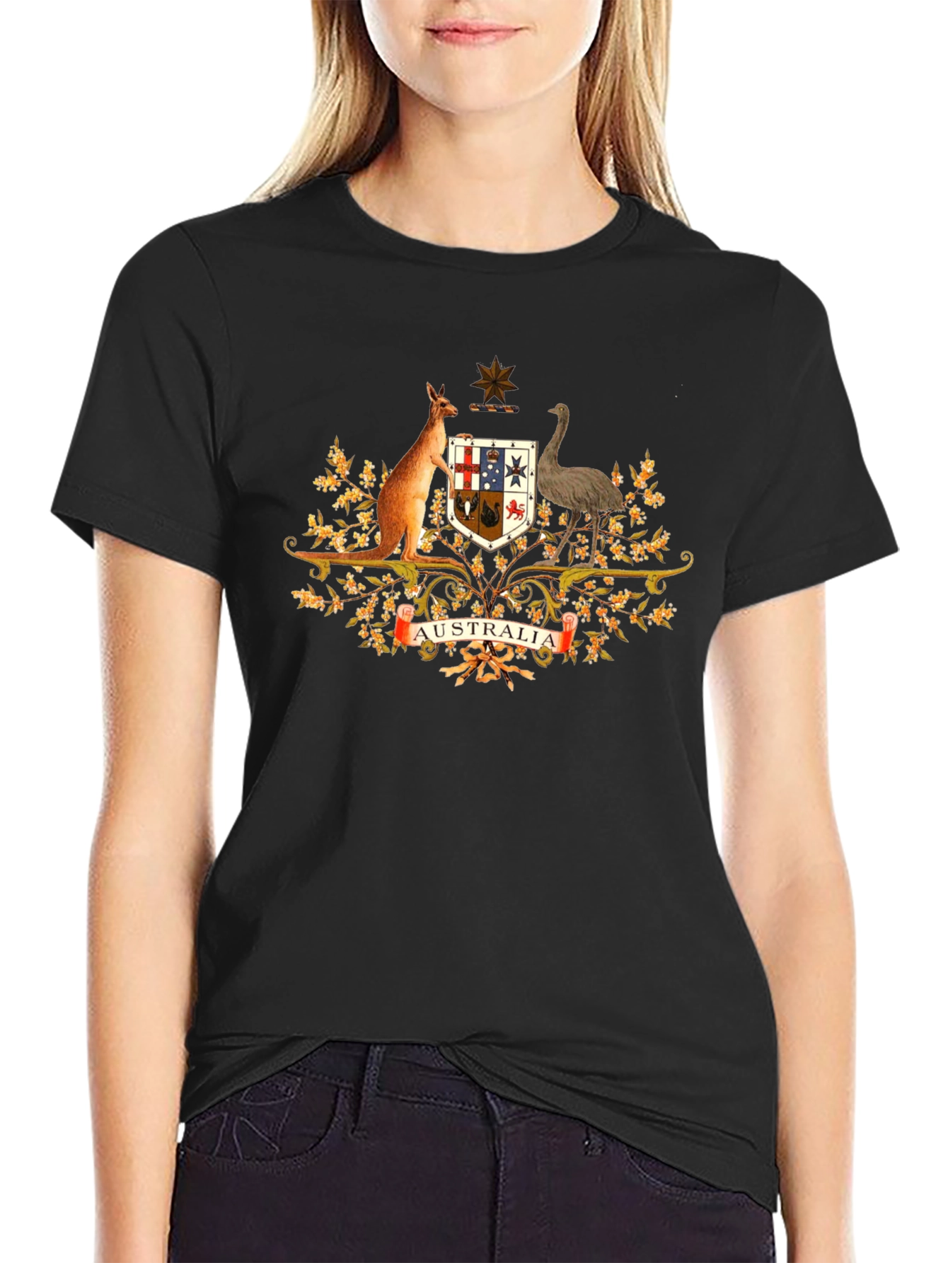 Australia Coat of Arms Black T-Shirt