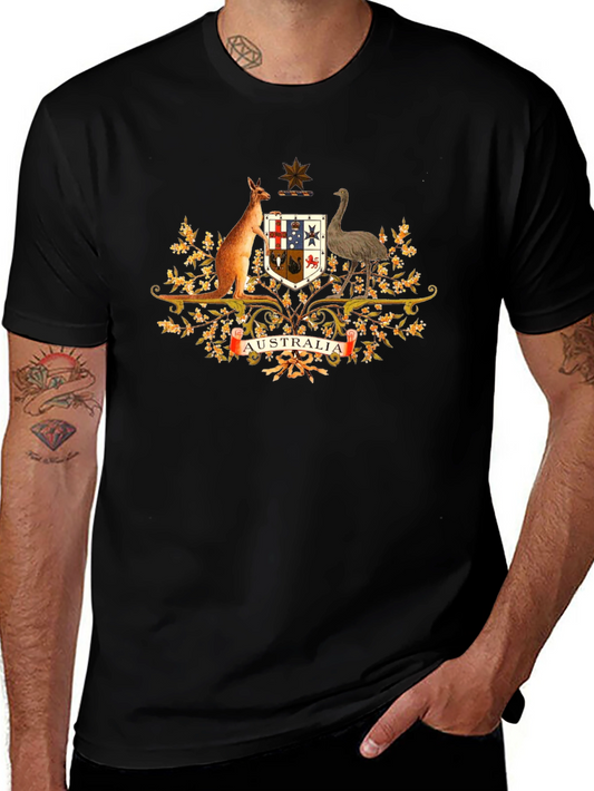 Australia Coat of Arms Black T-Shirt