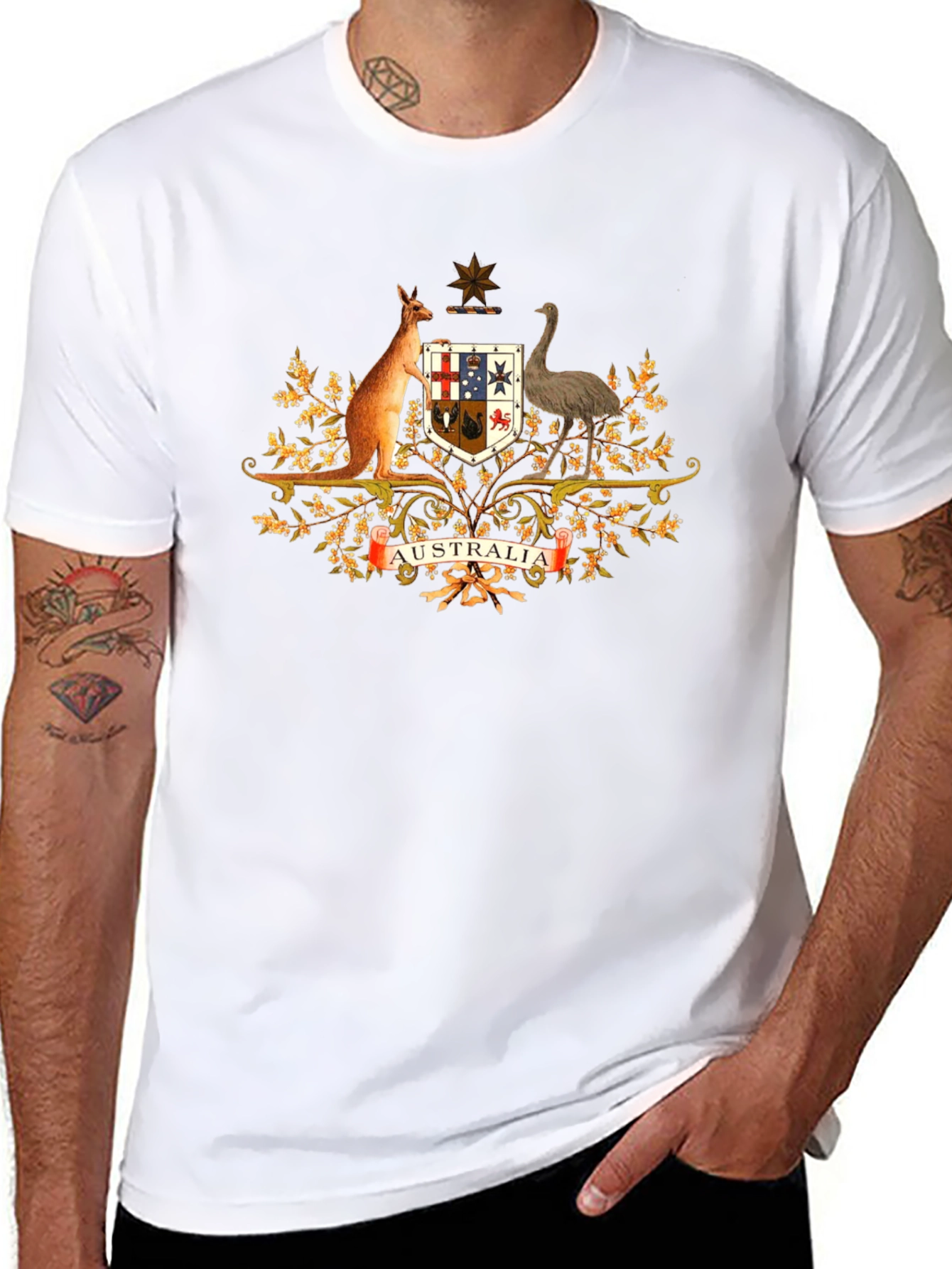 Australia Coat of Arms Black T-Shirt