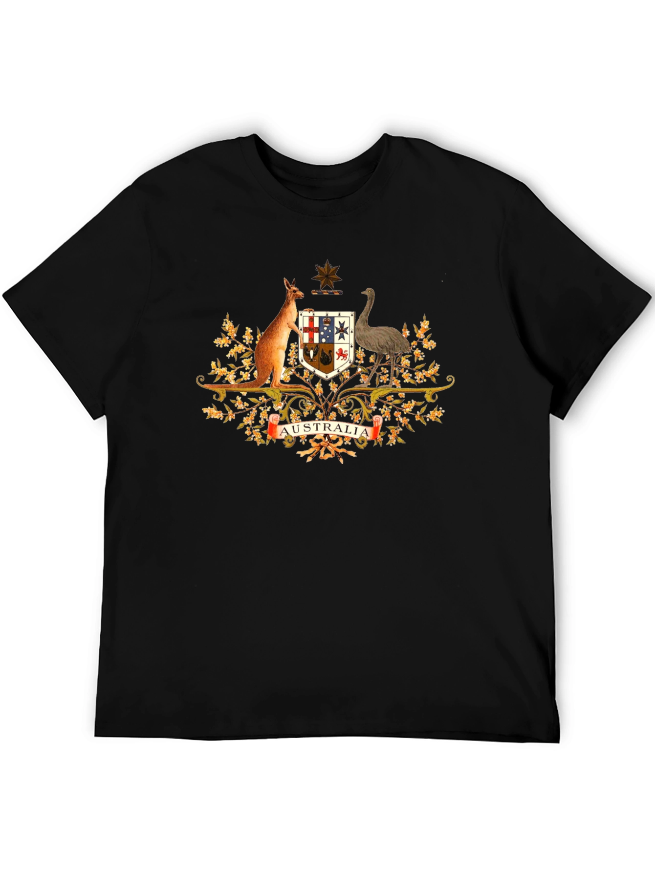 Australia Coat of Arms Black T-Shirt
