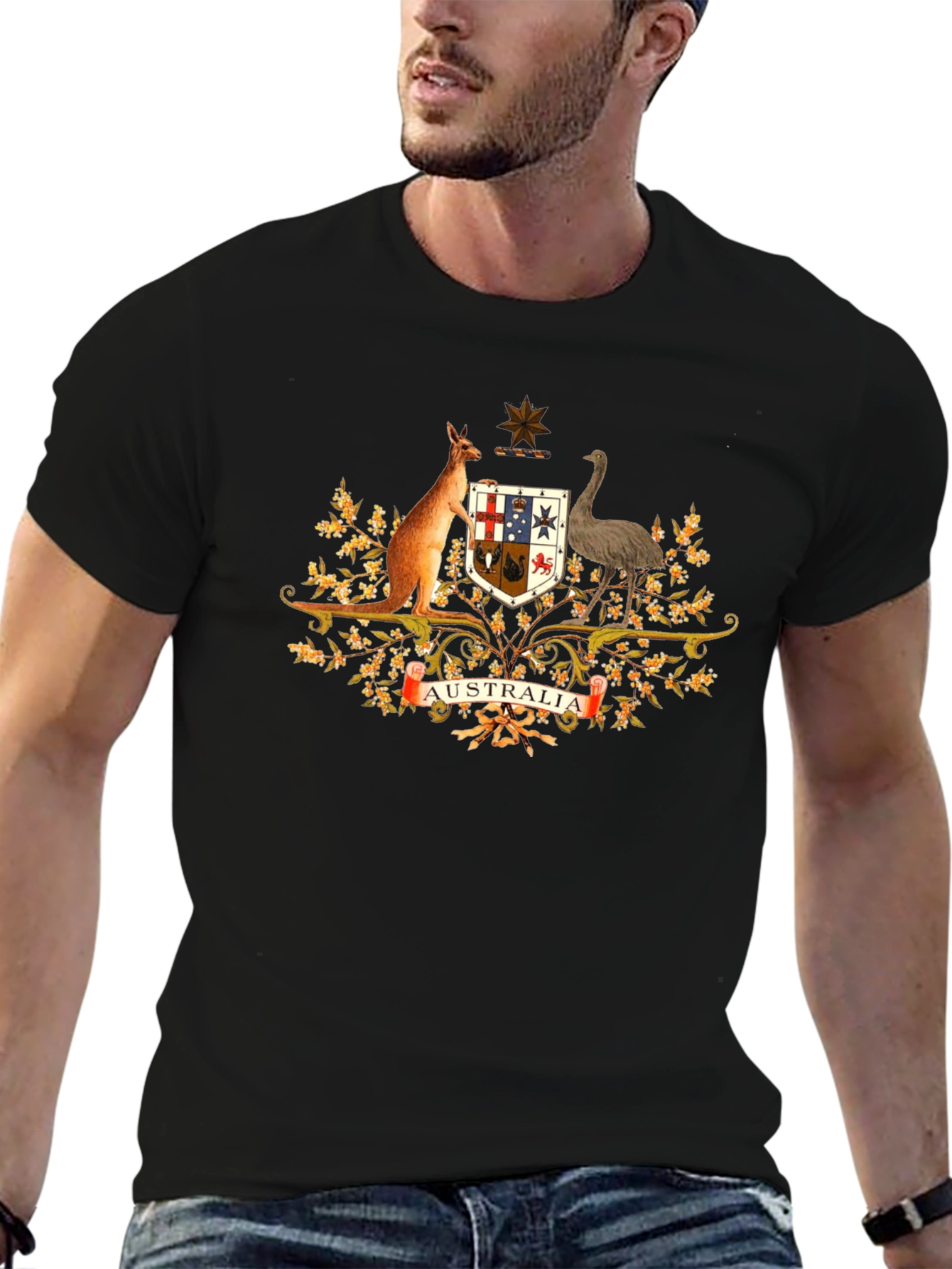 Australia Coat of Arms Black T-Shirt