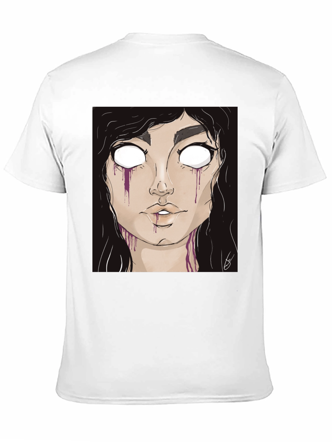 Gothic Girl Graphic Tee - Black Cotton T-Shirt