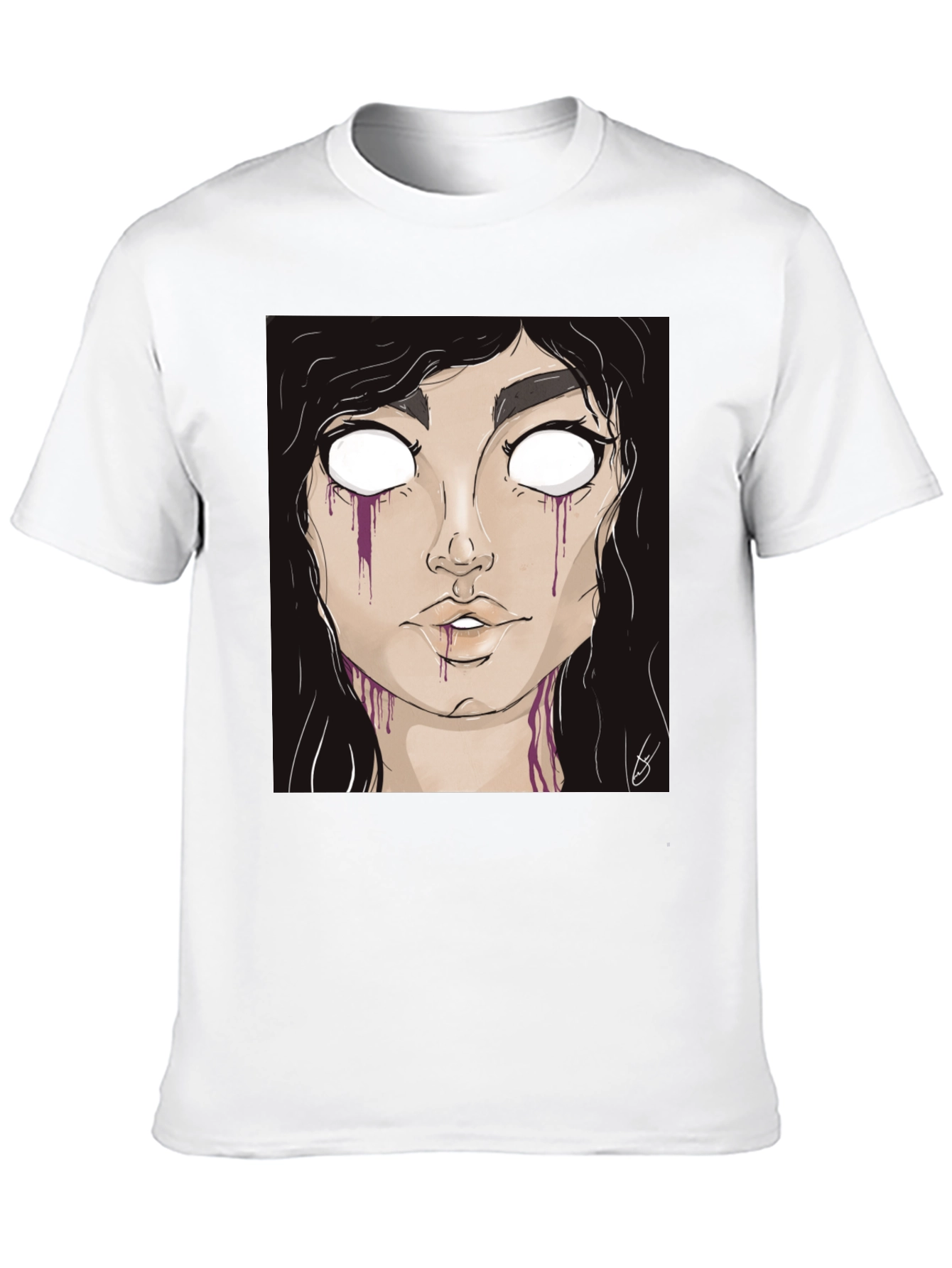 Gothic Girl Graphic Tee - Black Cotton T-Shirt