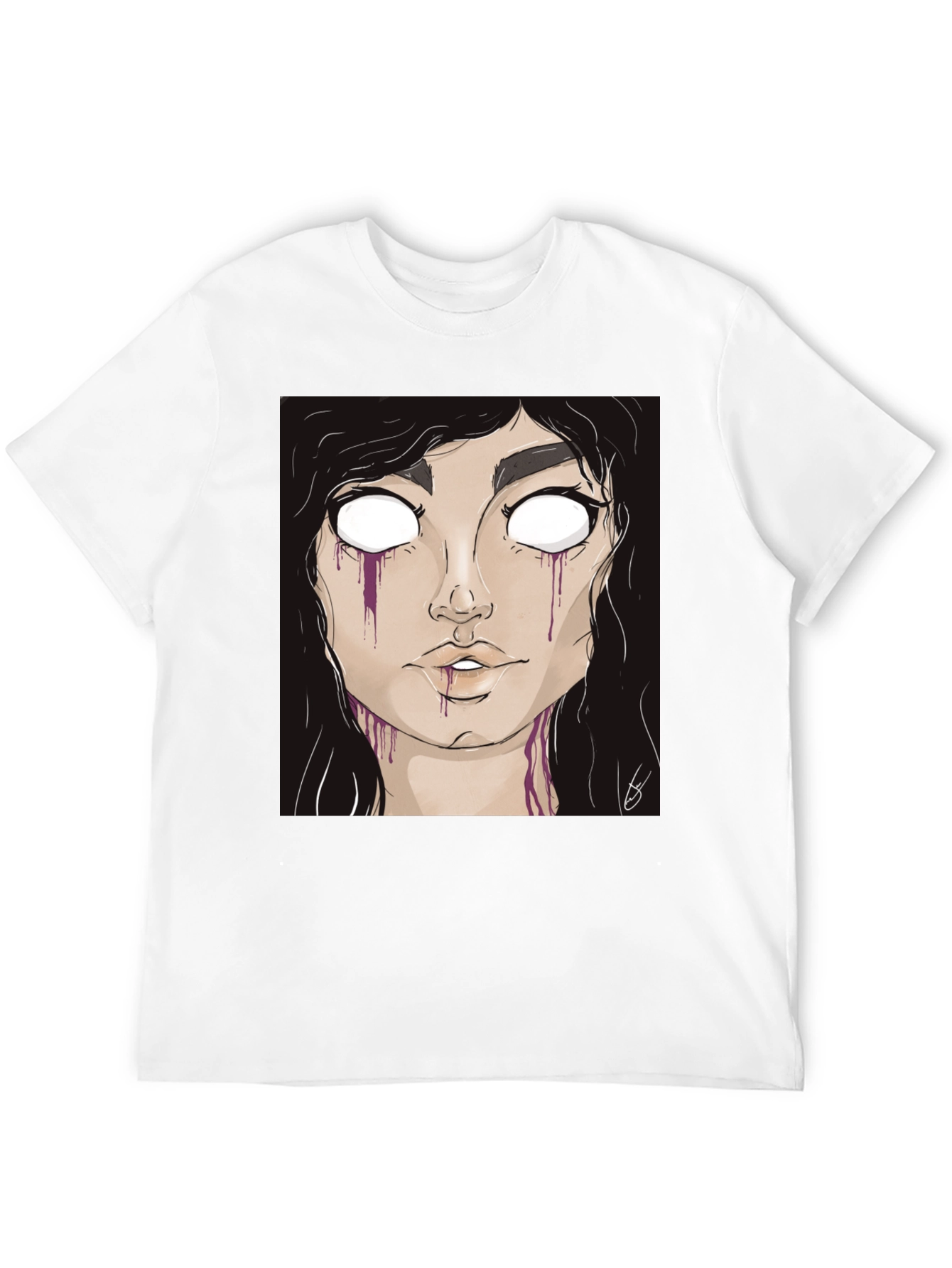 Gothic Girl Graphic Tee - Black Cotton T-Shirt