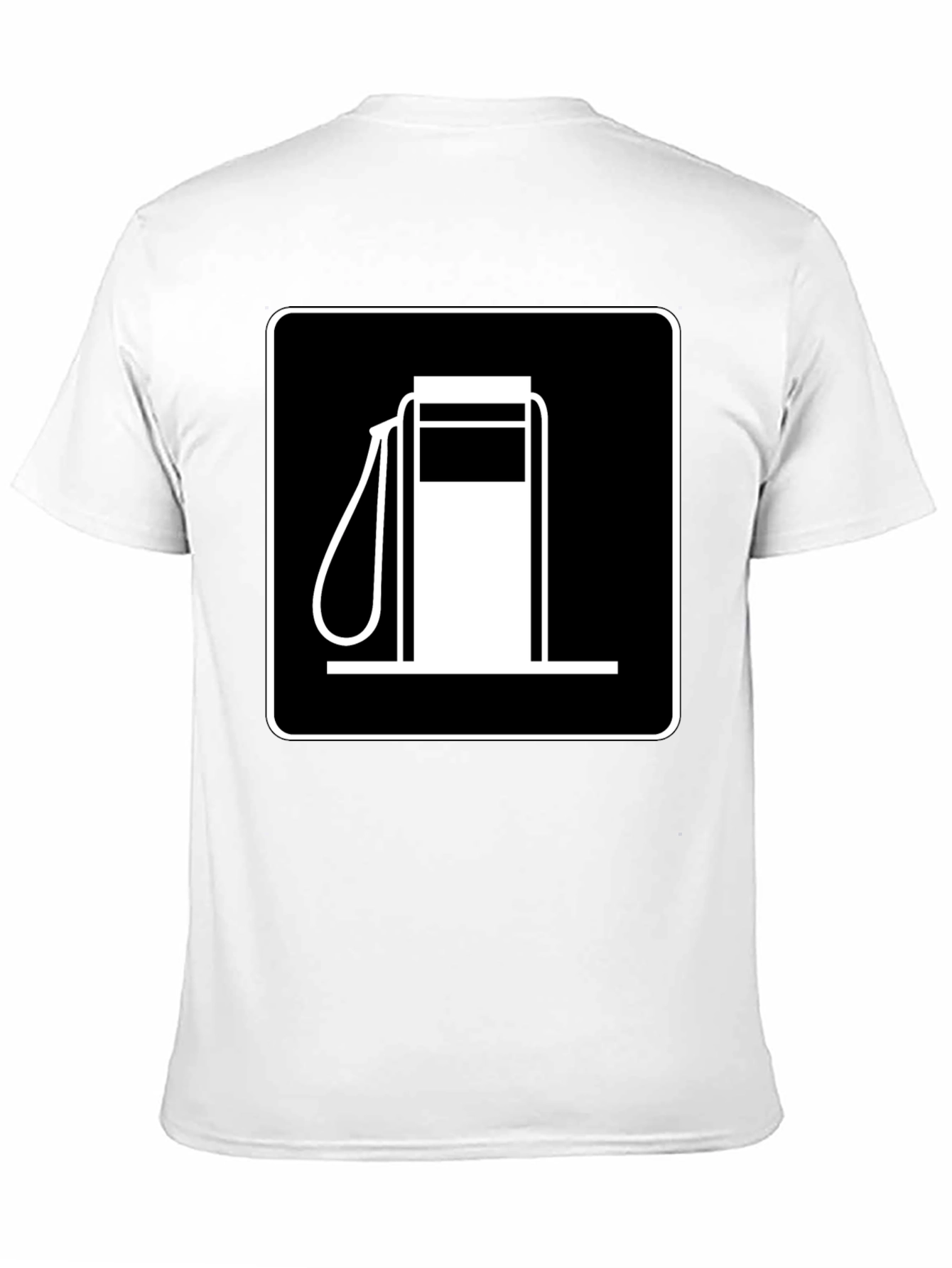 Gas Station Sign Graphic Tee - Black Cotton T-Shirt