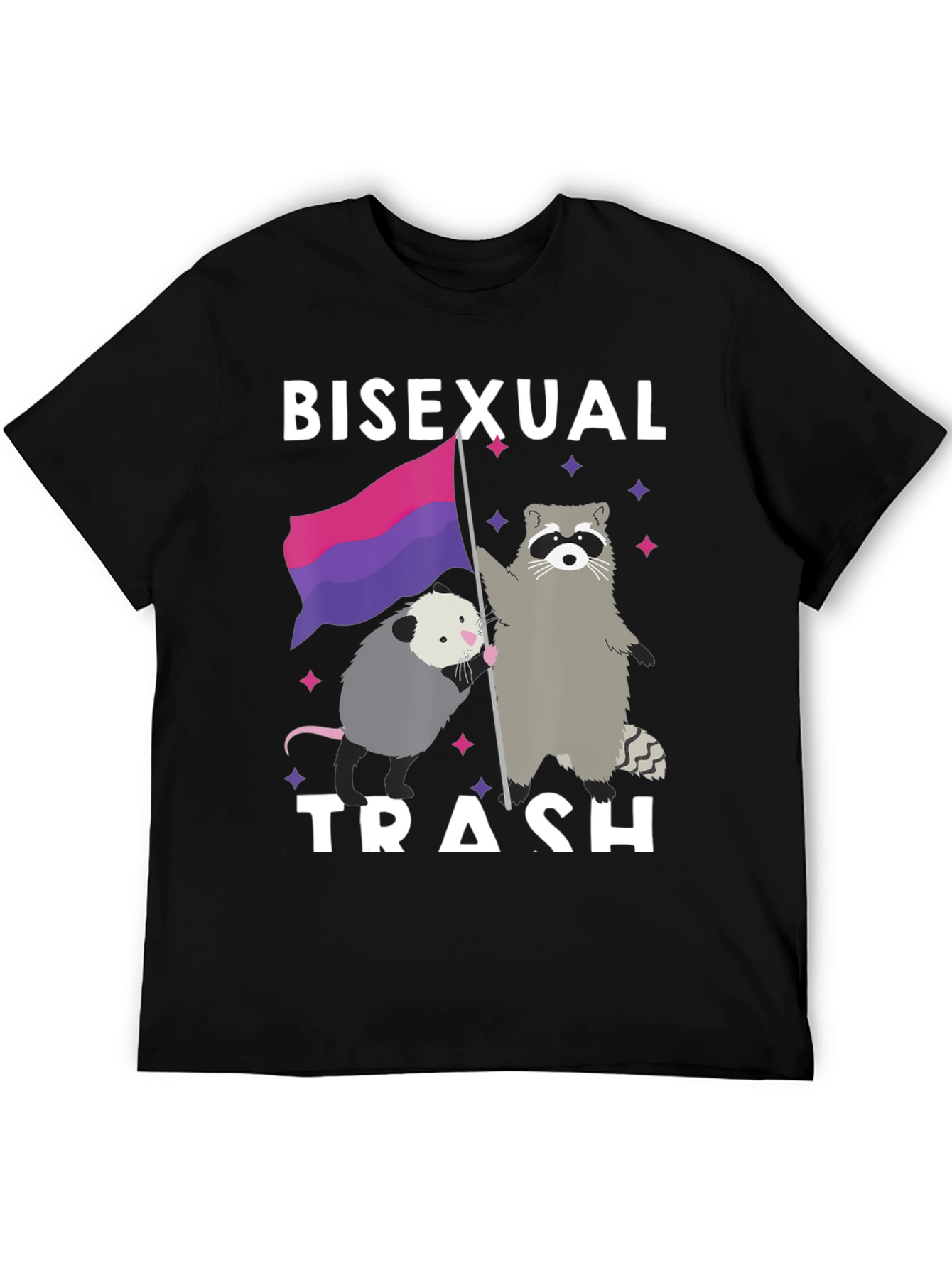 Bisexual Trash T-Shirt - Pride Opossum & Raccoon Design