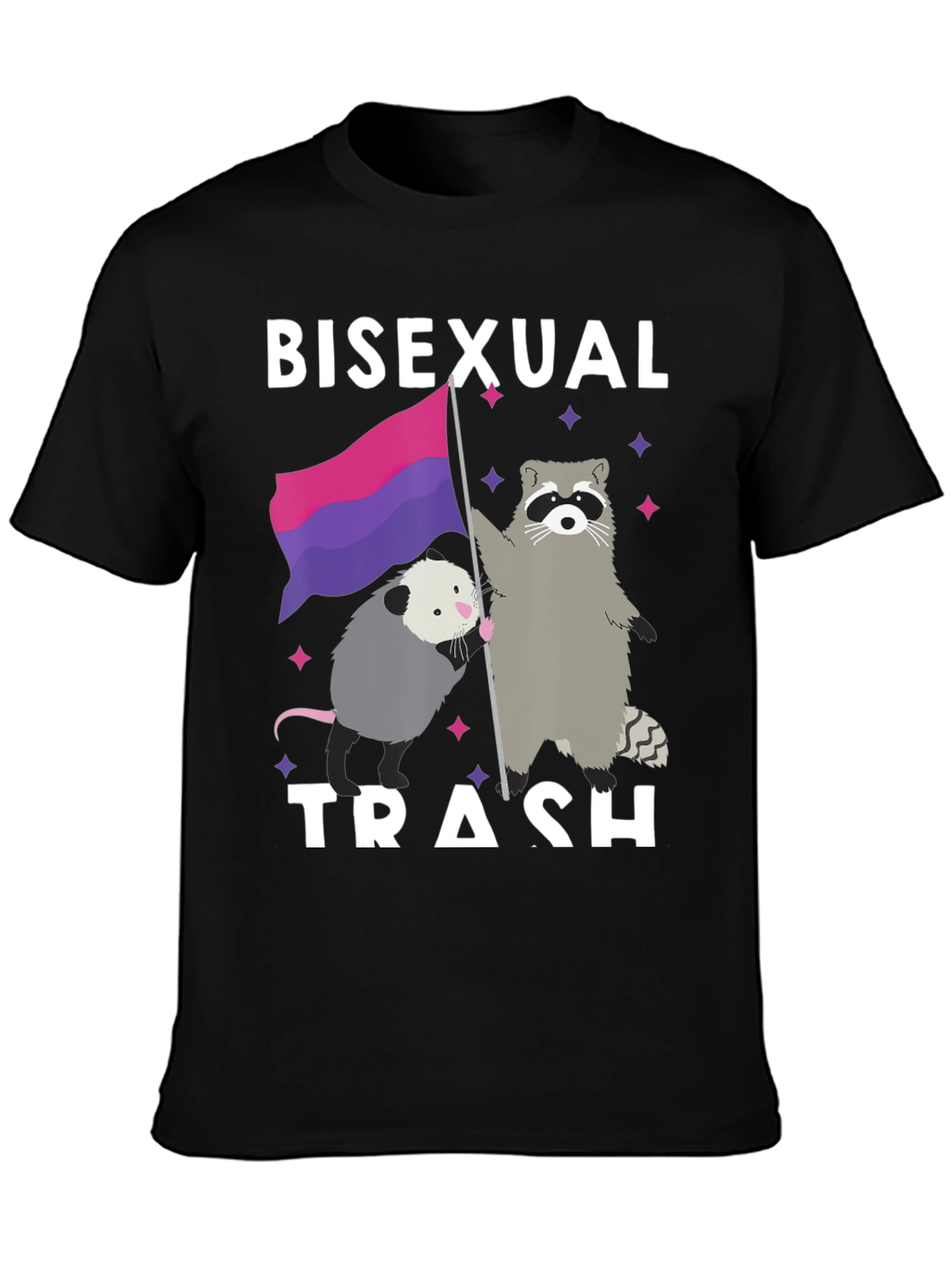 Bisexual Trash T-Shirt - Pride Opossum & Raccoon Design