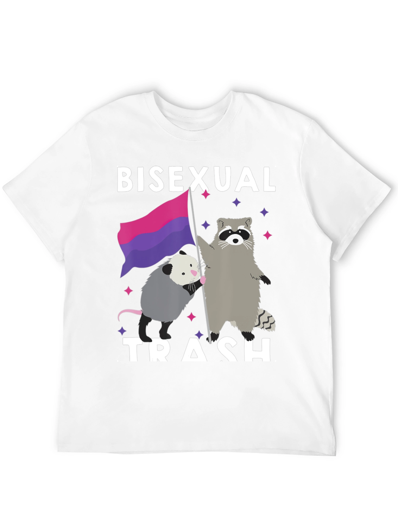 Bisexual Trash T-Shirt - Pride Opossum & Raccoon Design