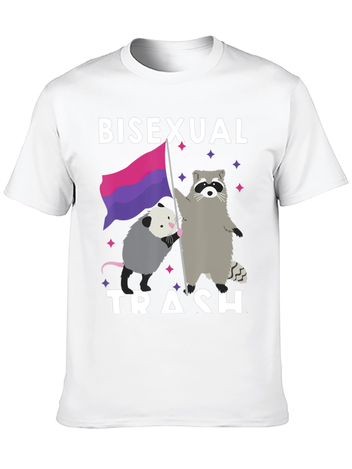 Bisexual Trash T-Shirt - Pride Opossum & Raccoon Design