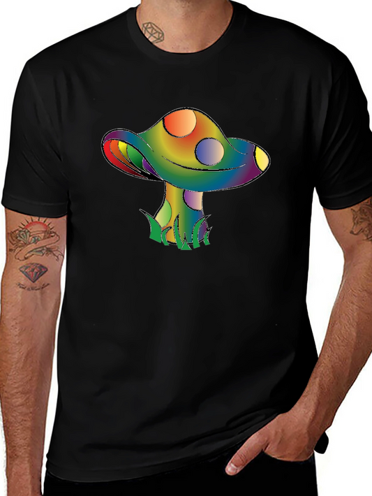 Colorful Psychedelic Mushroom Graphic Tee